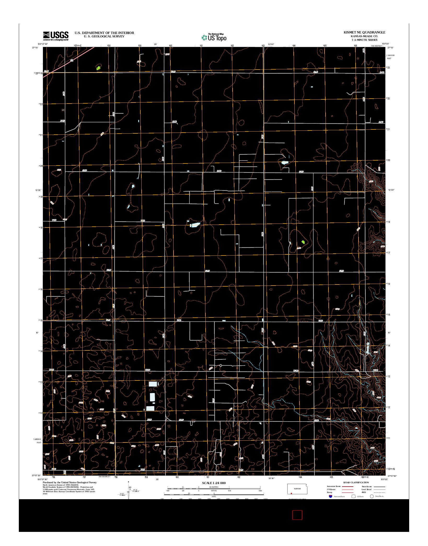 USGS US TOPO 7.5-MINUTE MAP FOR KISMET NE, KS 2012