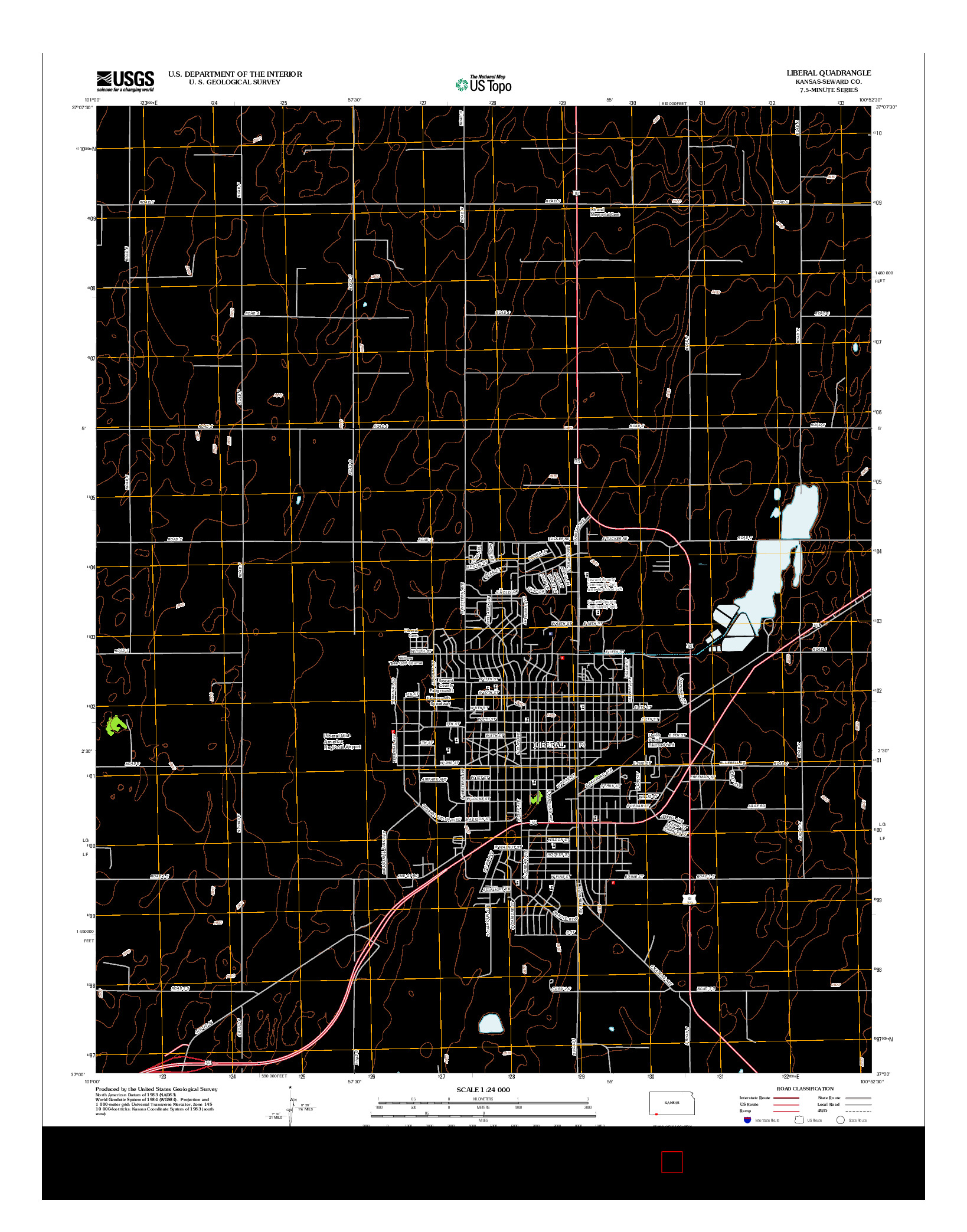 USGS US TOPO 7.5-MINUTE MAP FOR LIBERAL, KS 2012