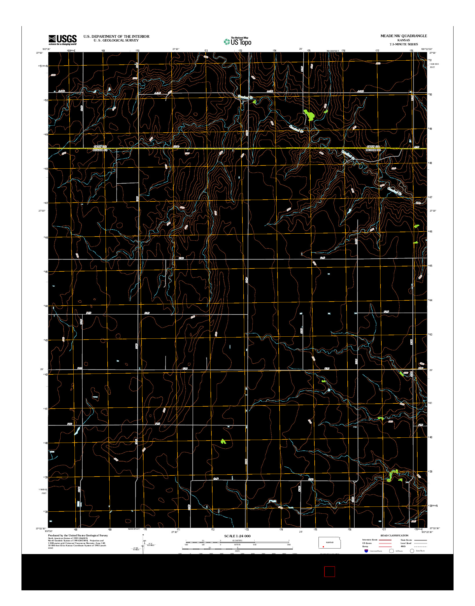 USGS US TOPO 7.5-MINUTE MAP FOR MEADE NW, KS 2012