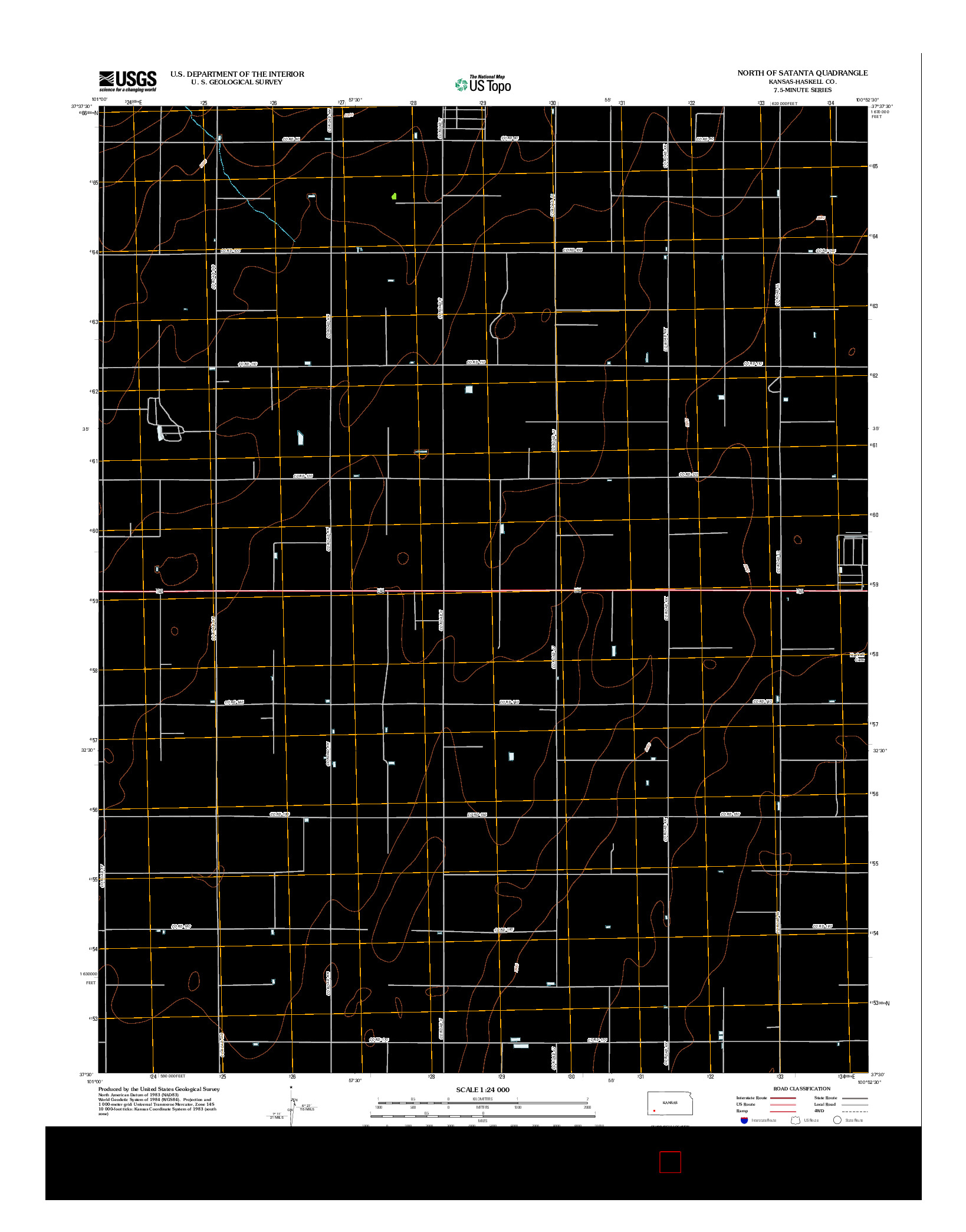 USGS US TOPO 7.5-MINUTE MAP FOR NORTH OF SATANTA, KS 2012