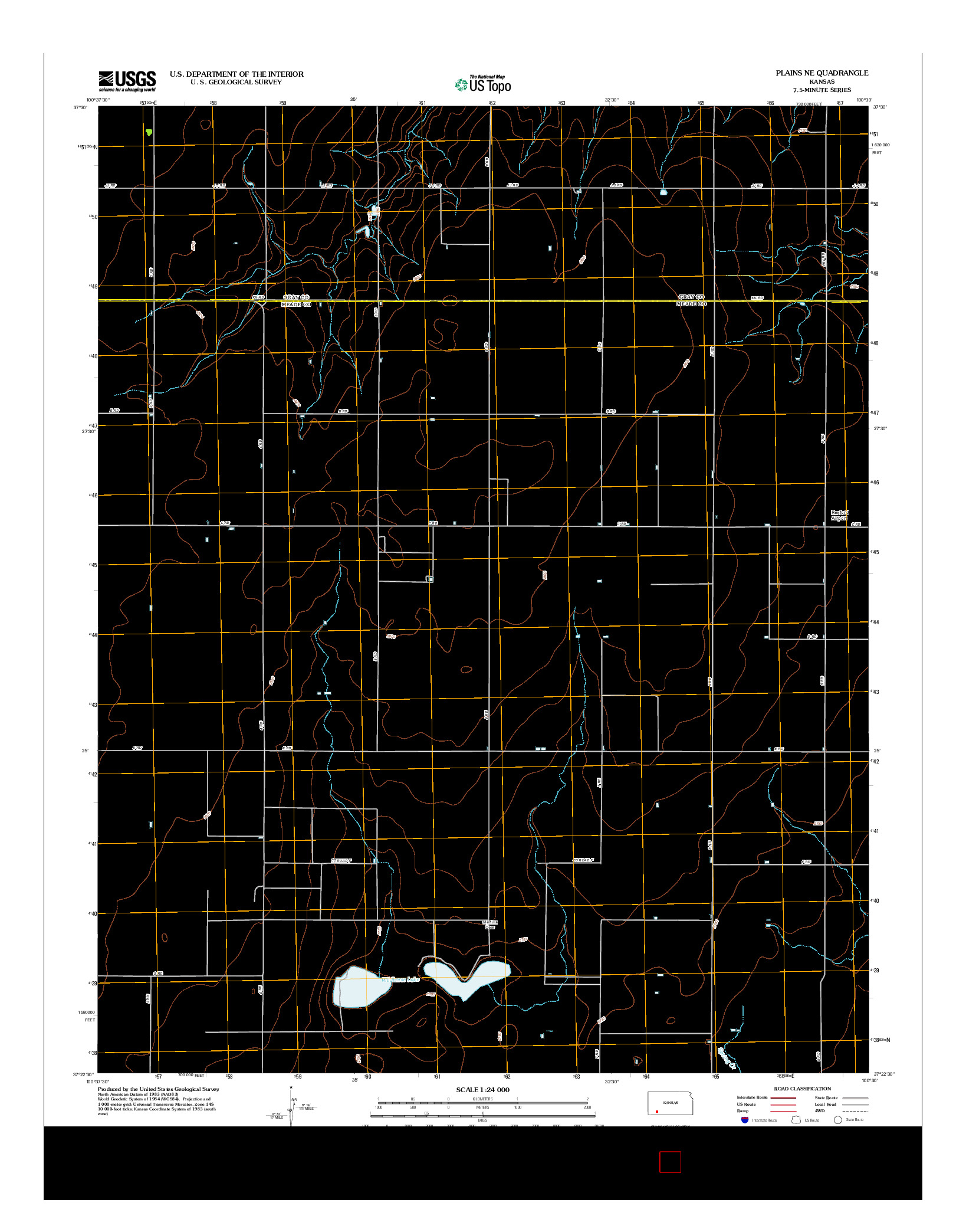 USGS US TOPO 7.5-MINUTE MAP FOR PLAINS NE, KS 2012