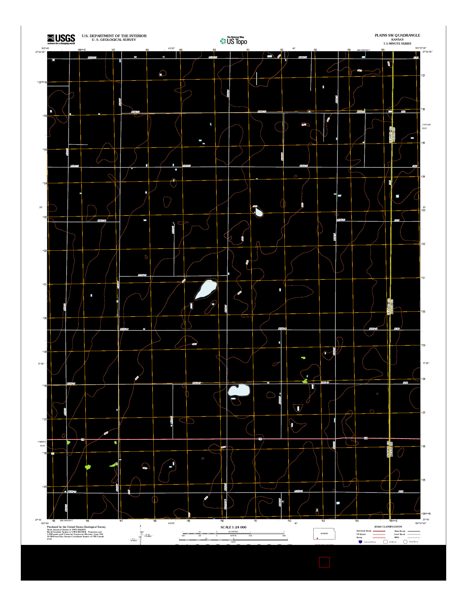 USGS US TOPO 7.5-MINUTE MAP FOR PLAINS SW, KS 2012