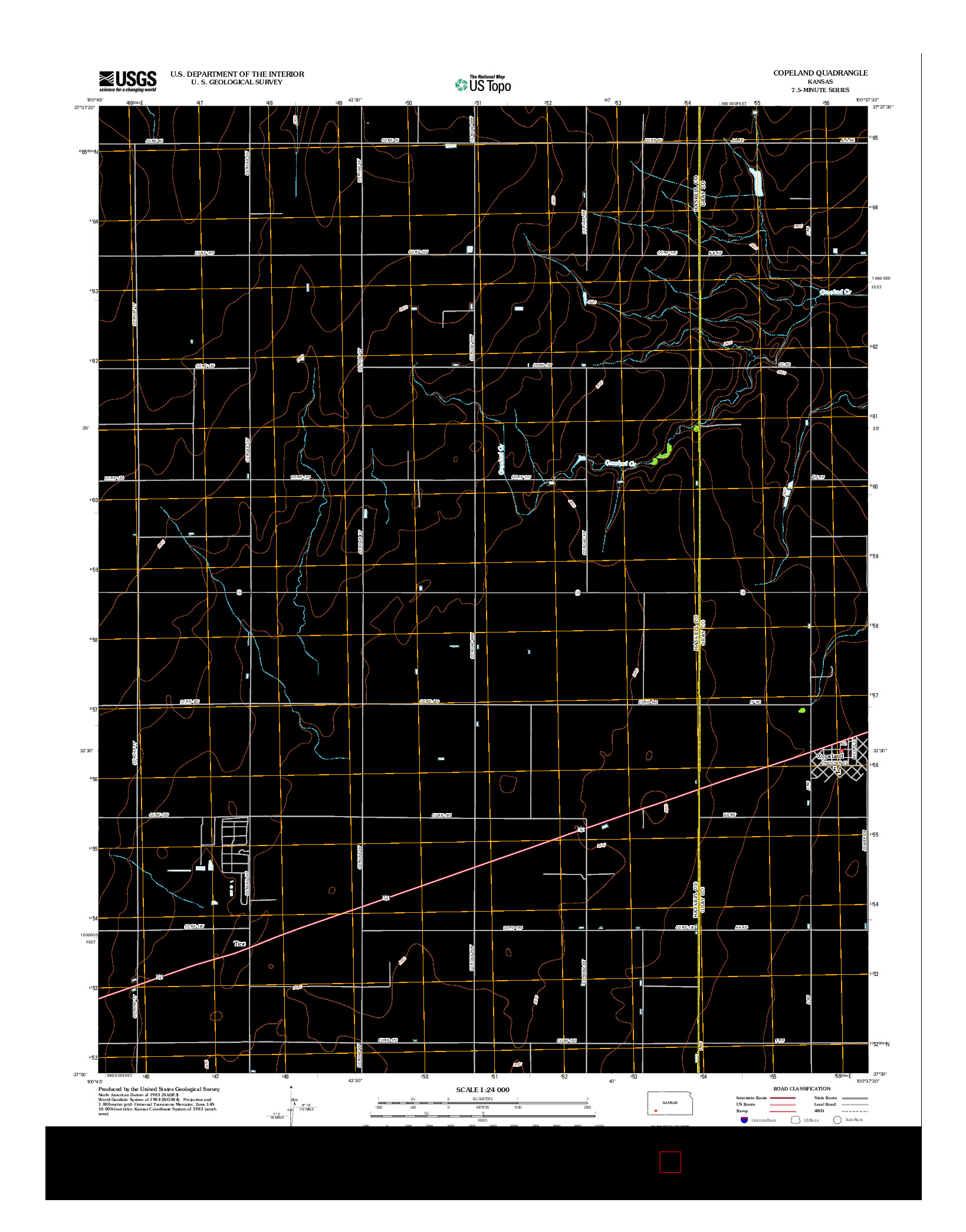 USGS US TOPO 7.5-MINUTE MAP FOR COPELAND, KS 2012