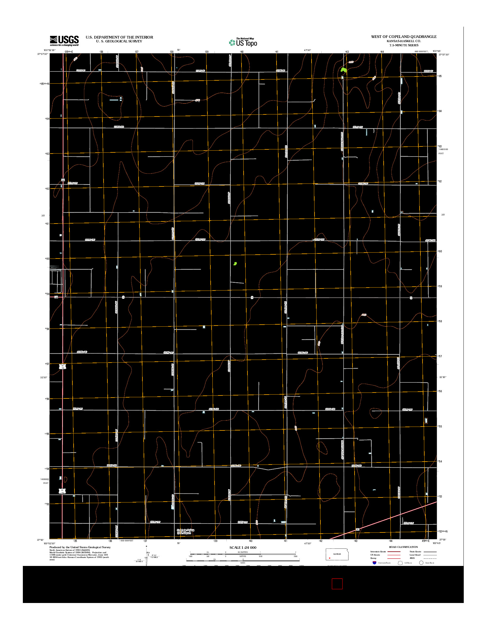USGS US TOPO 7.5-MINUTE MAP FOR WEST OF COPELAND, KS 2012