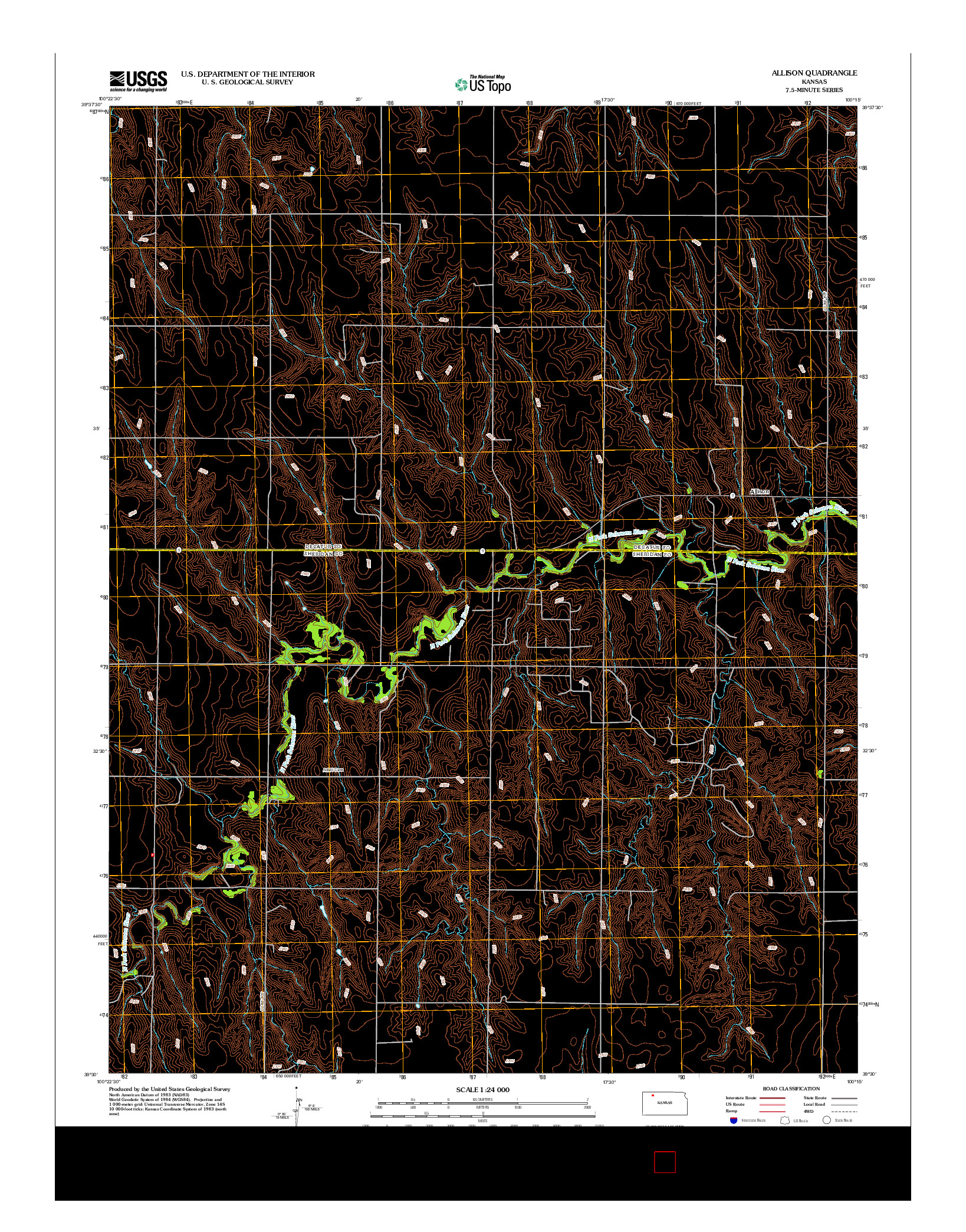 USGS US TOPO 7.5-MINUTE MAP FOR ALLISON, KS 2012