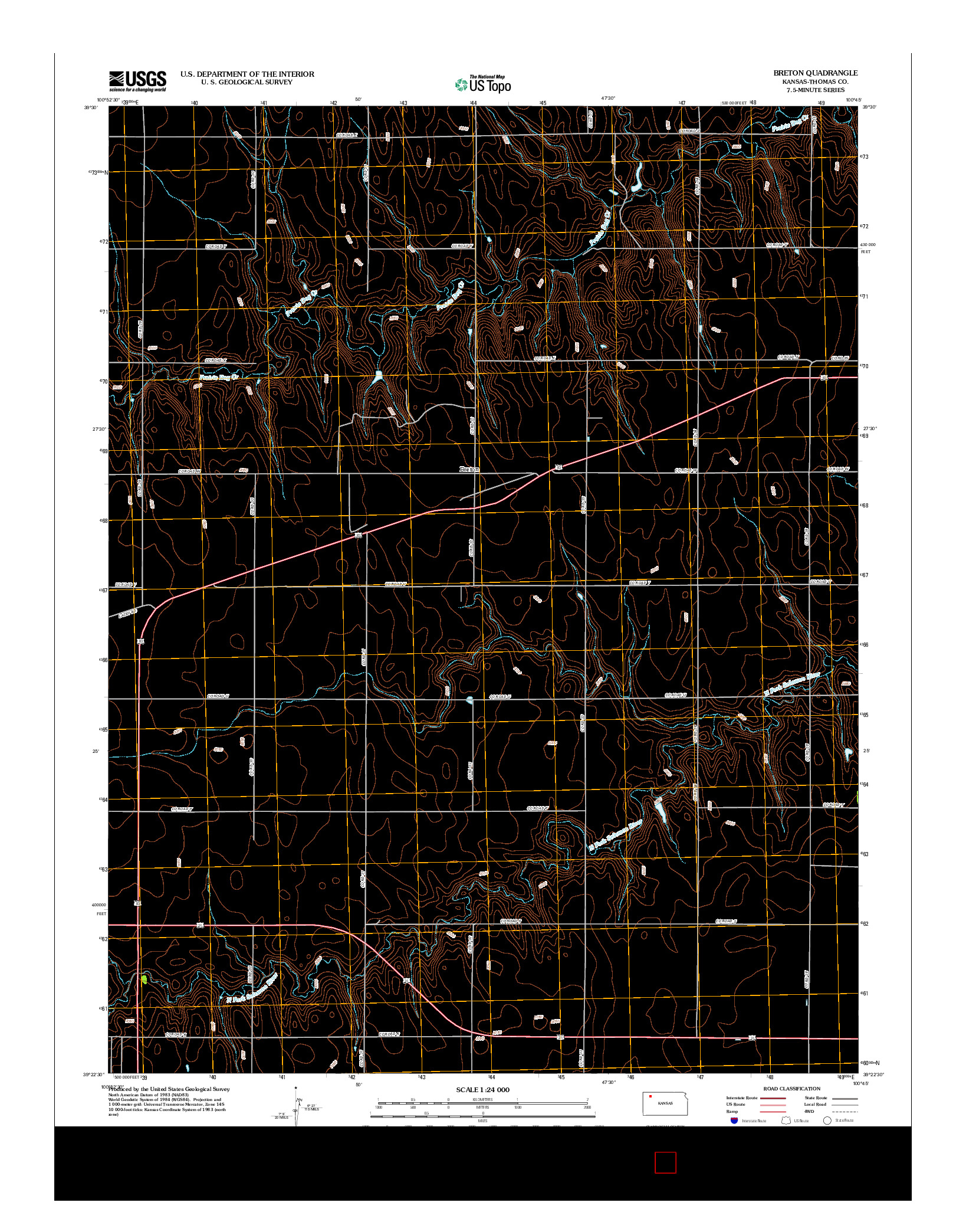 USGS US TOPO 7.5-MINUTE MAP FOR BRETON, KS 2012