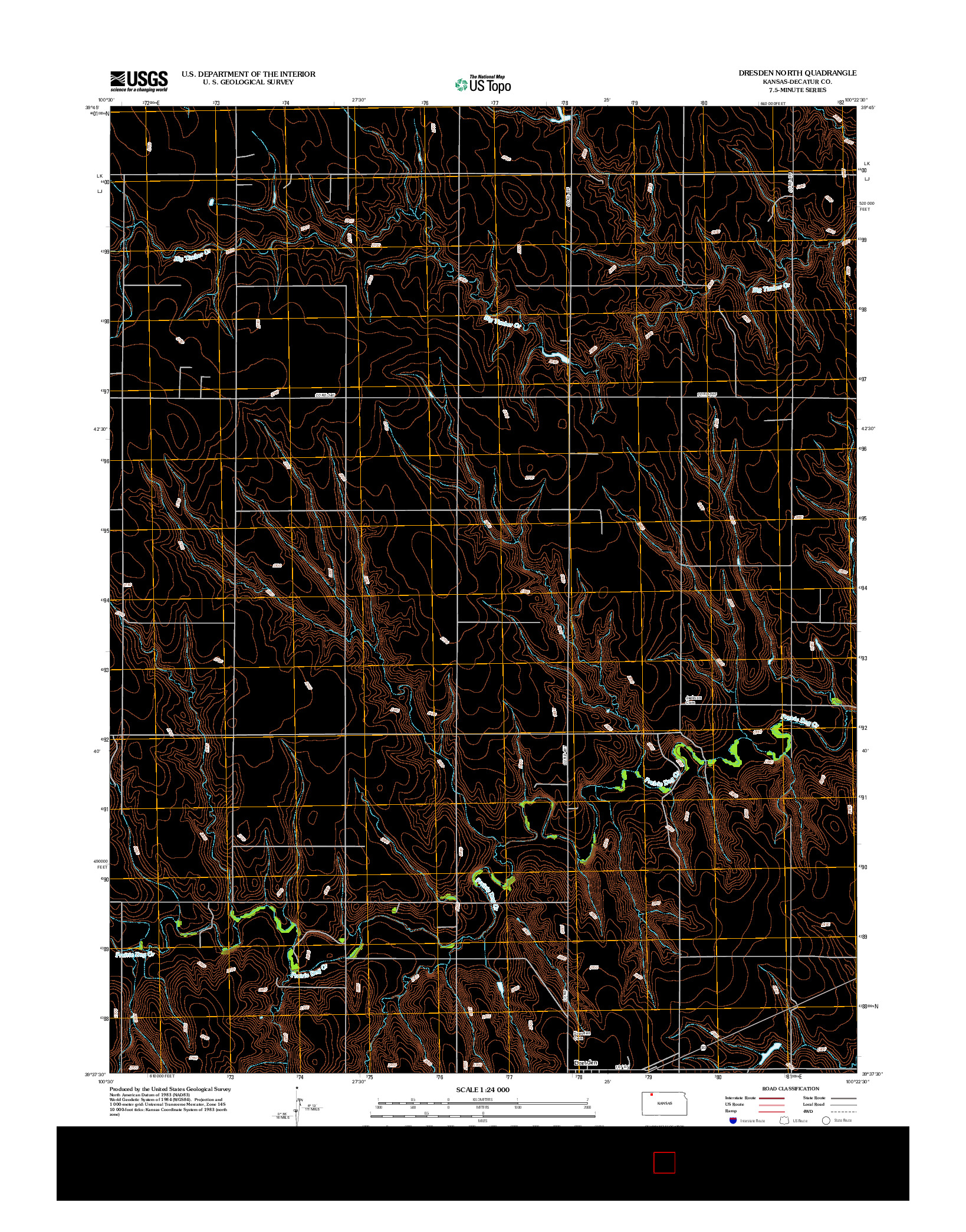 USGS US TOPO 7.5-MINUTE MAP FOR DRESDEN NORTH, KS 2012