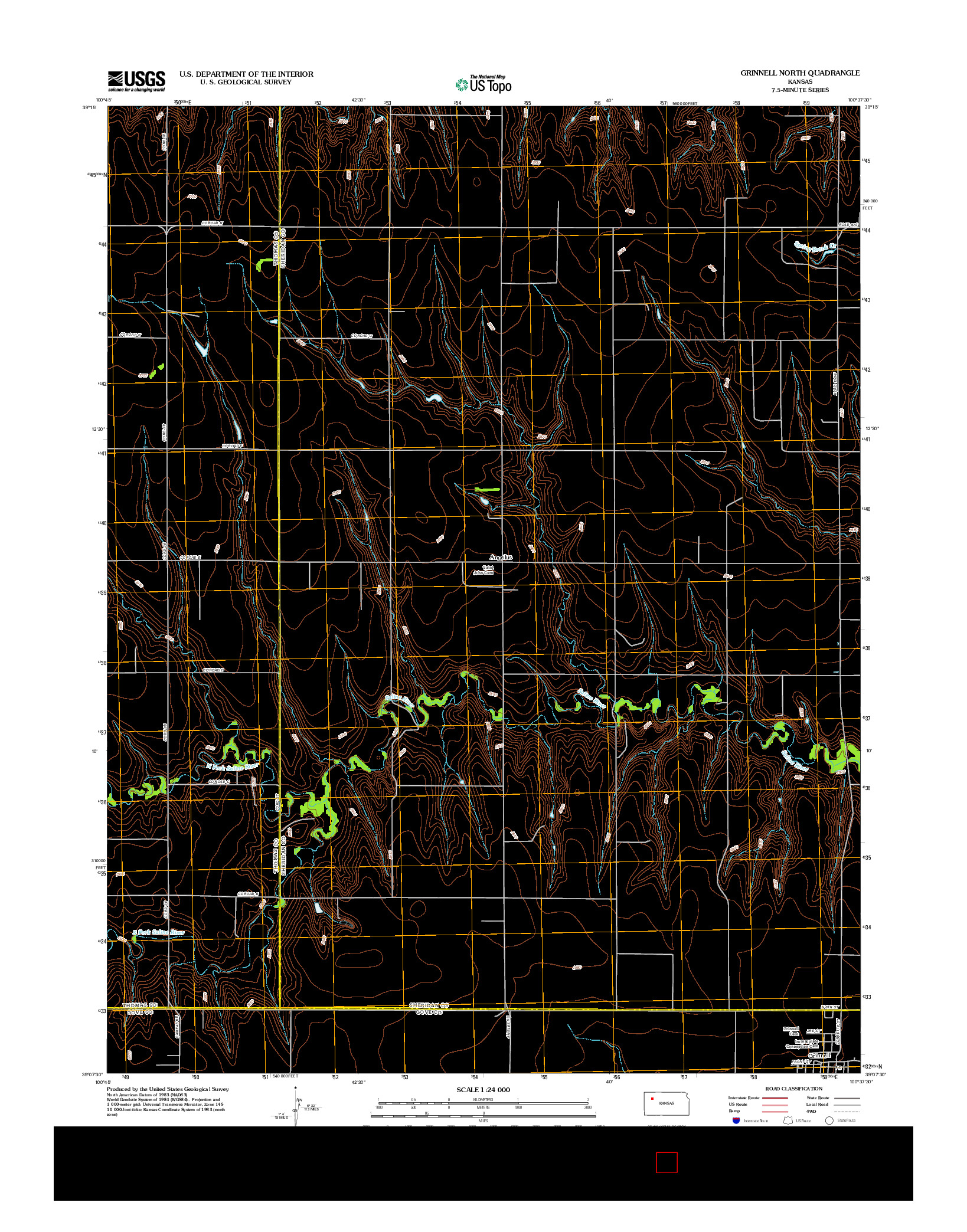 USGS US TOPO 7.5-MINUTE MAP FOR GRINNELL NORTH, KS 2012