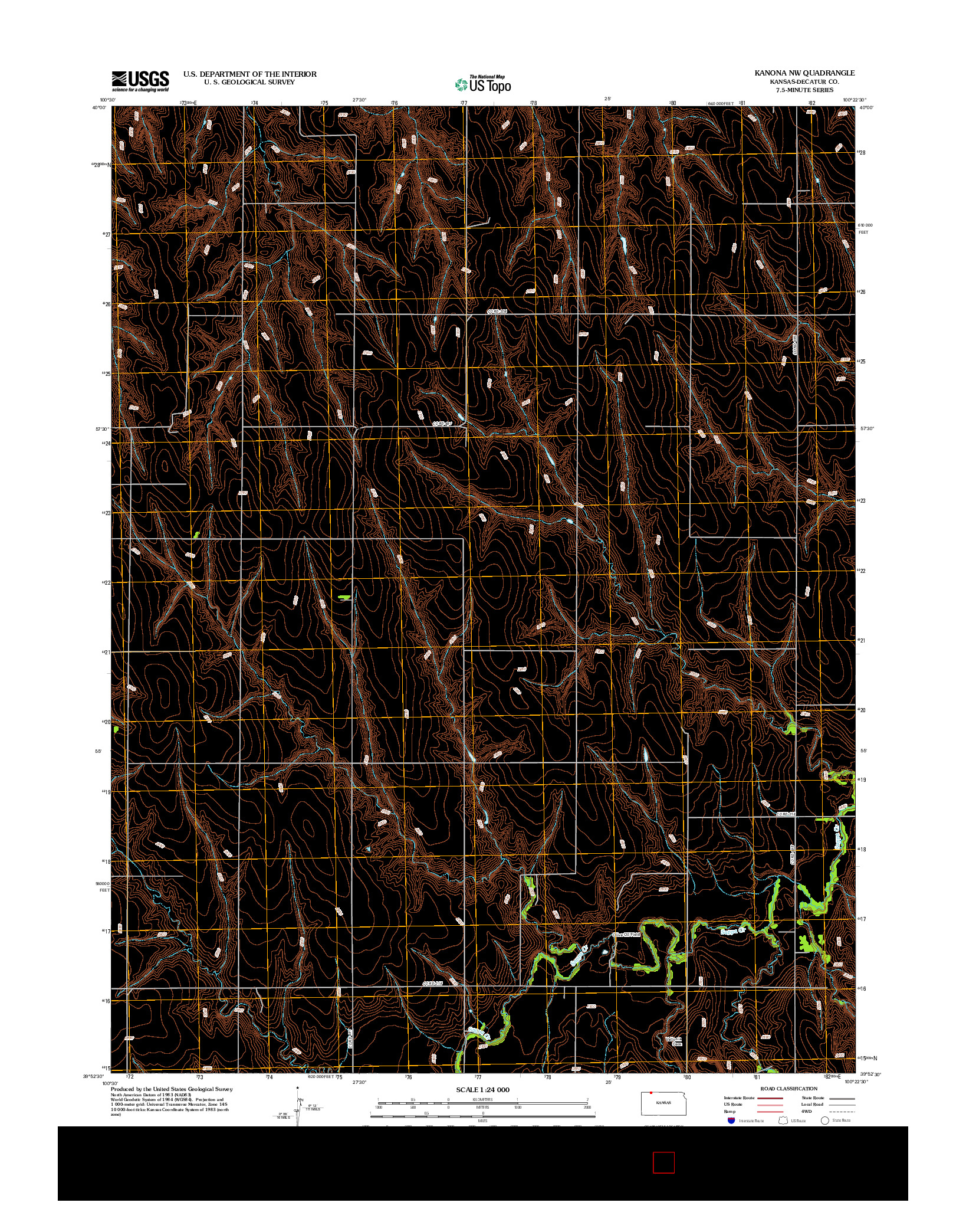 USGS US TOPO 7.5-MINUTE MAP FOR KANONA NW, KS 2012