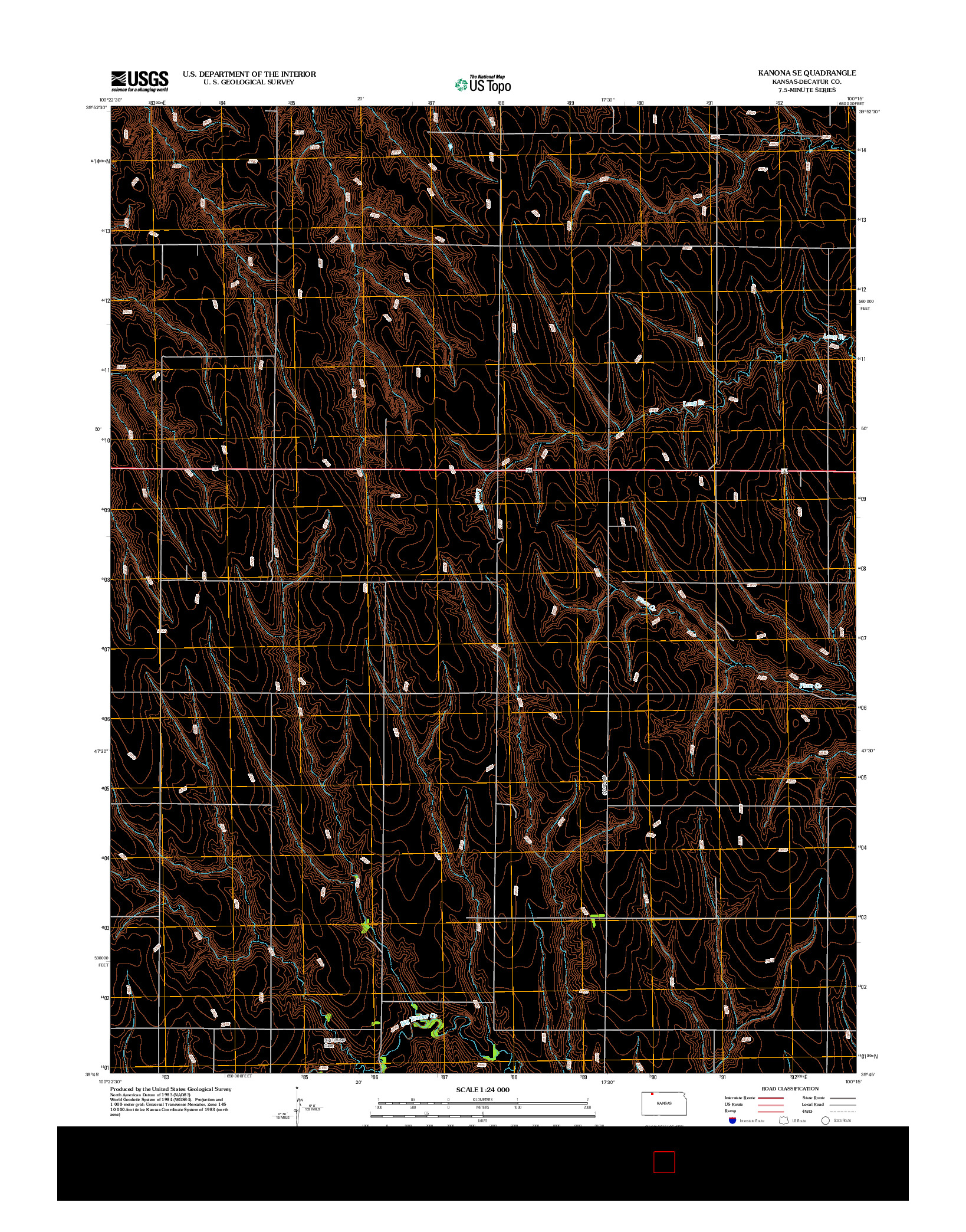 USGS US TOPO 7.5-MINUTE MAP FOR KANONA SE, KS 2012