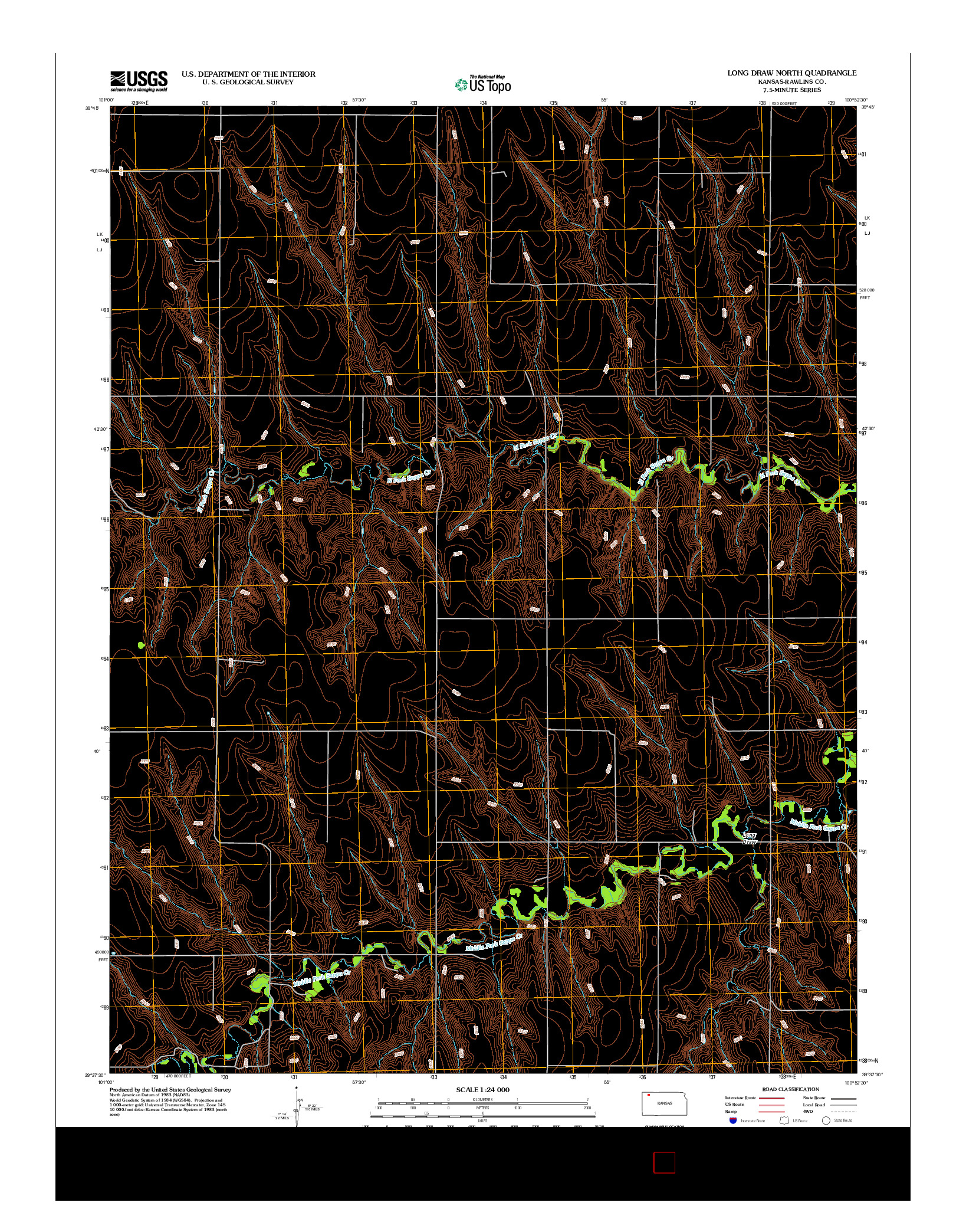 USGS US TOPO 7.5-MINUTE MAP FOR LONG DRAW NORTH, KS 2012