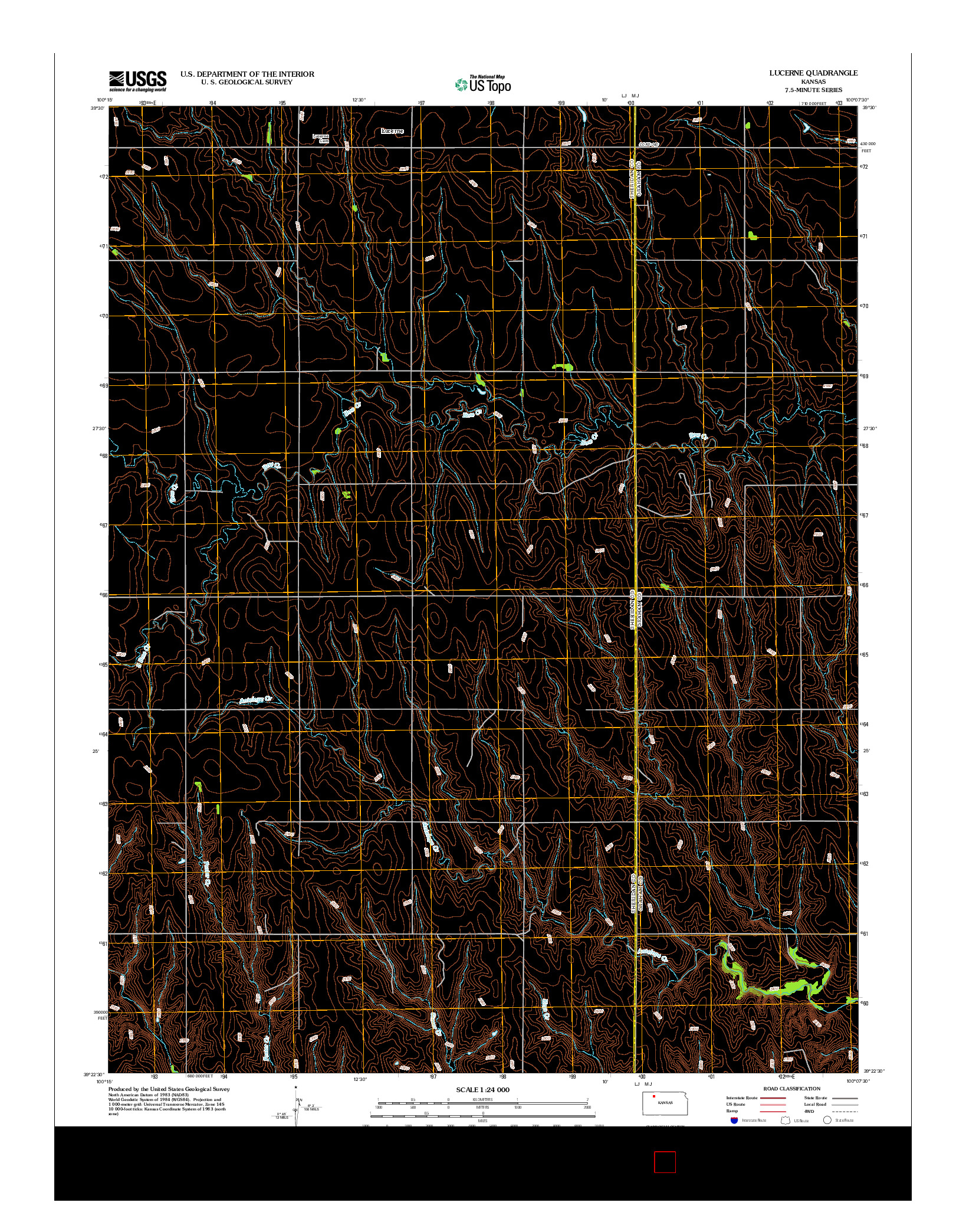 USGS US TOPO 7.5-MINUTE MAP FOR LUCERNE, KS 2012