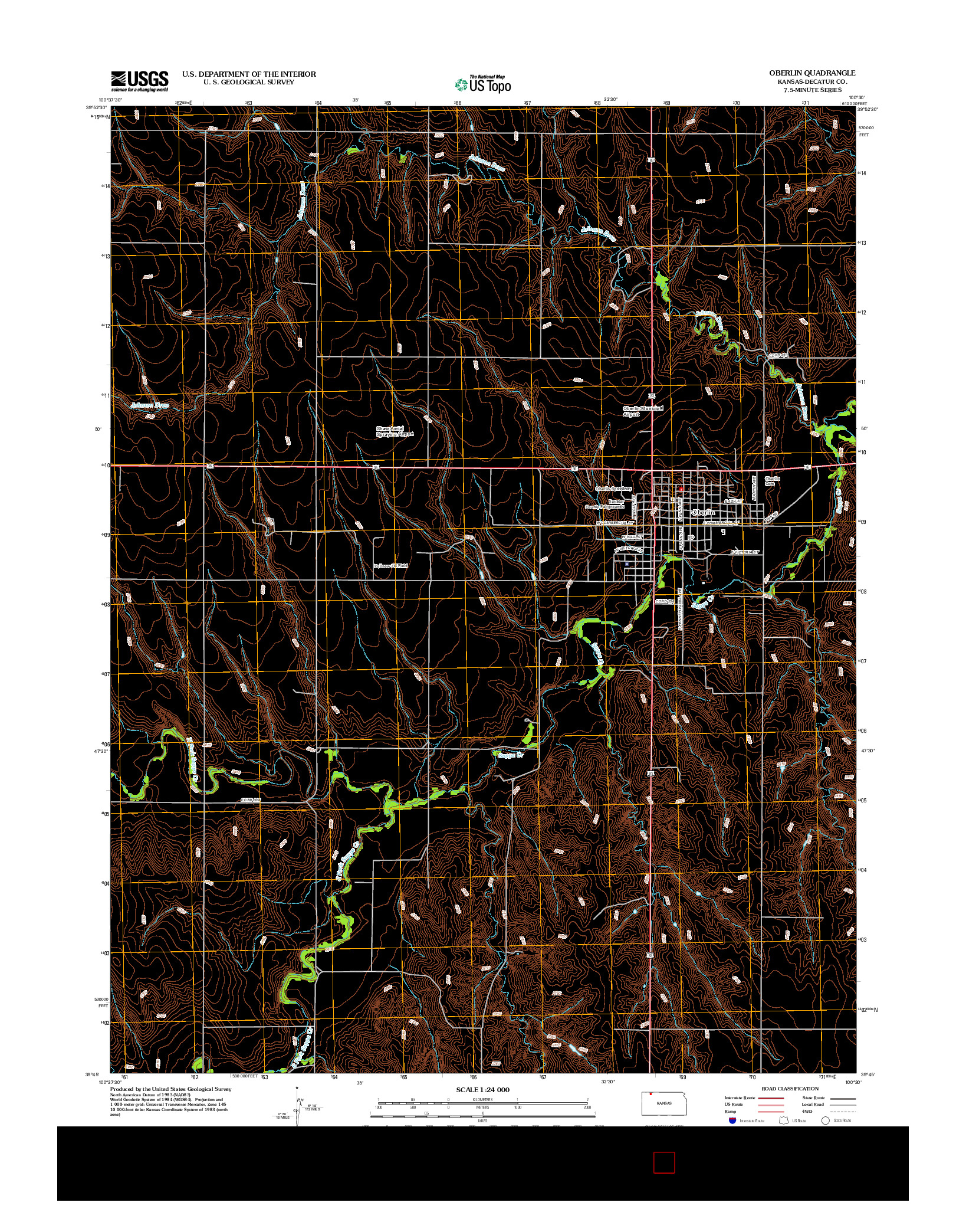 USGS US TOPO 7.5-MINUTE MAP FOR OBERLIN, KS 2012