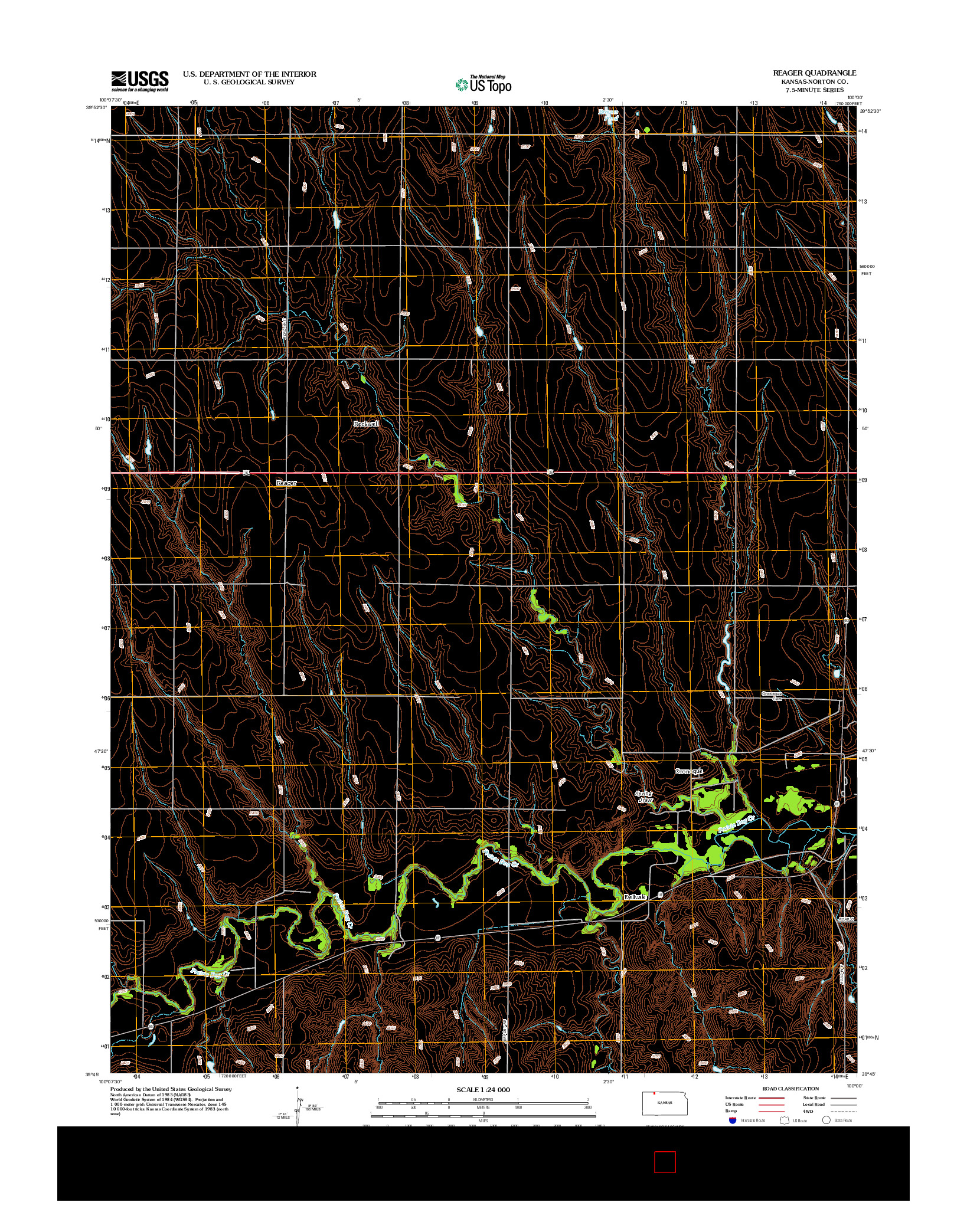 USGS US TOPO 7.5-MINUTE MAP FOR REAGER, KS 2012