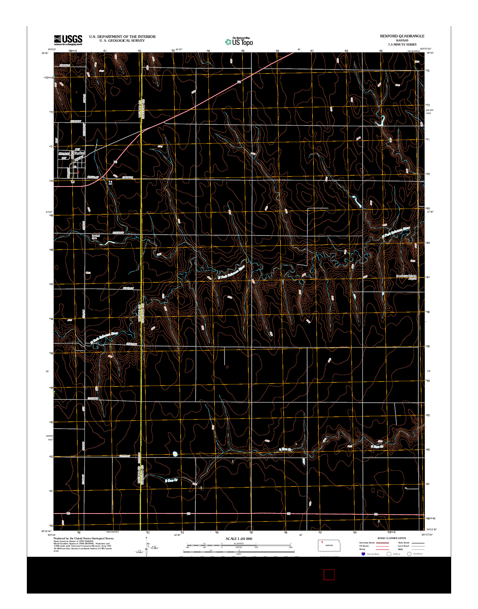 USGS US TOPO 7.5-MINUTE MAP FOR REXFORD, KS 2012