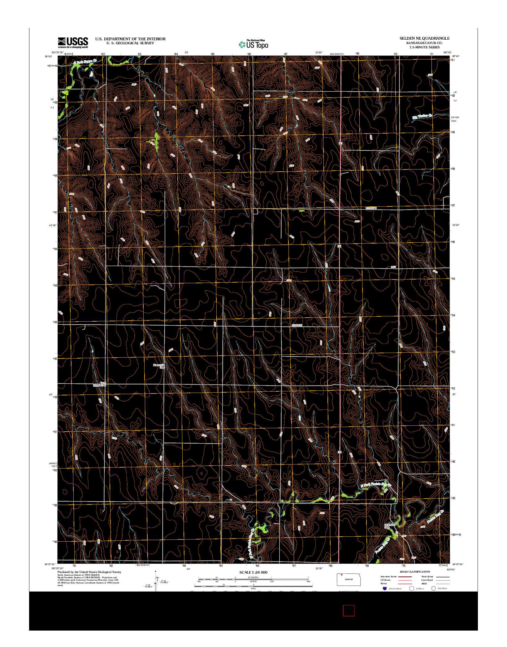 USGS US TOPO 7.5-MINUTE MAP FOR SELDEN NE, KS 2012