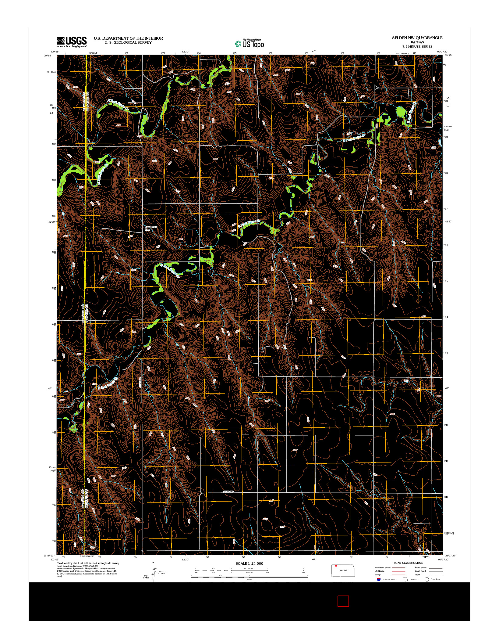 USGS US TOPO 7.5-MINUTE MAP FOR SELDEN NW, KS 2012