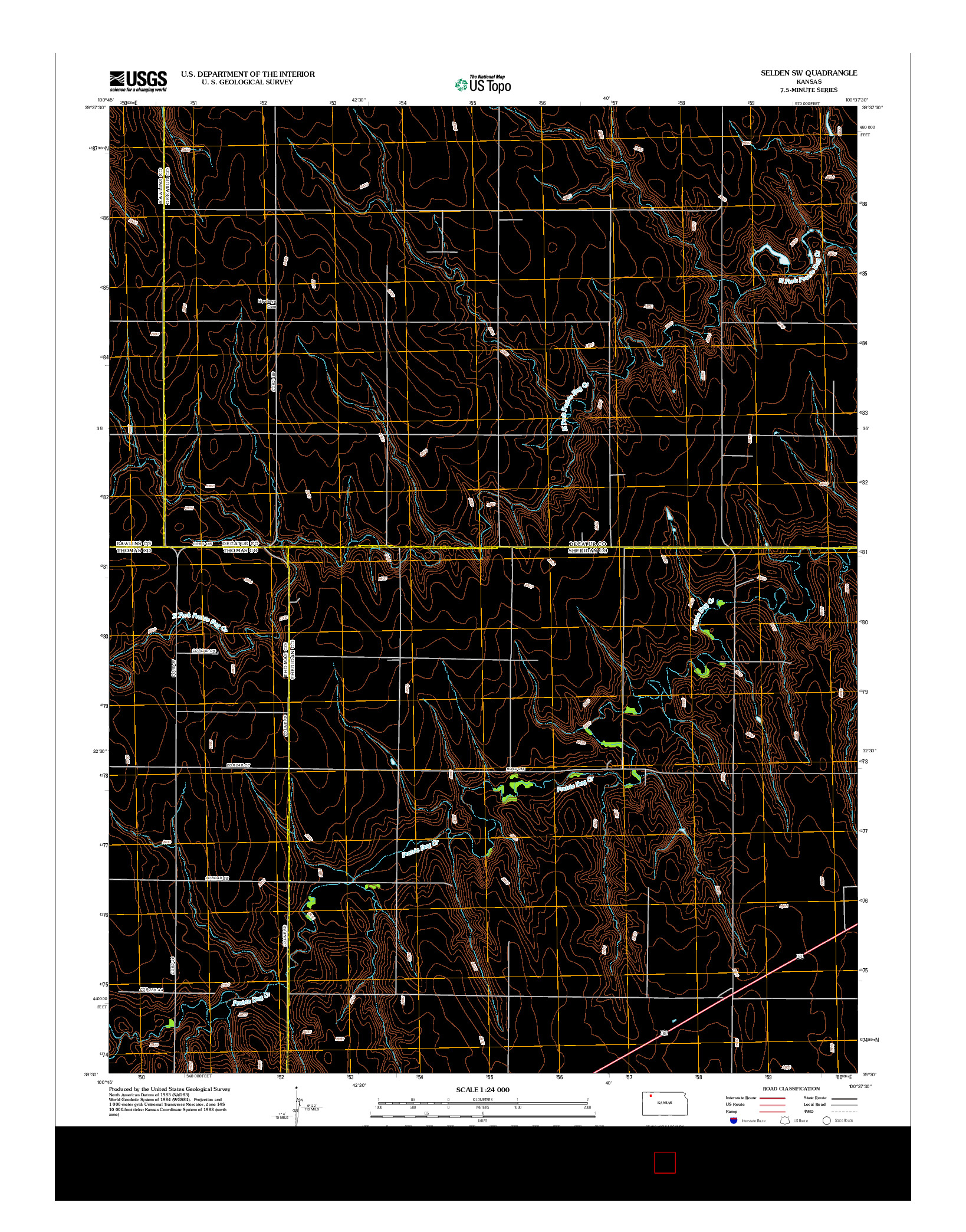 USGS US TOPO 7.5-MINUTE MAP FOR SELDEN SW, KS 2012