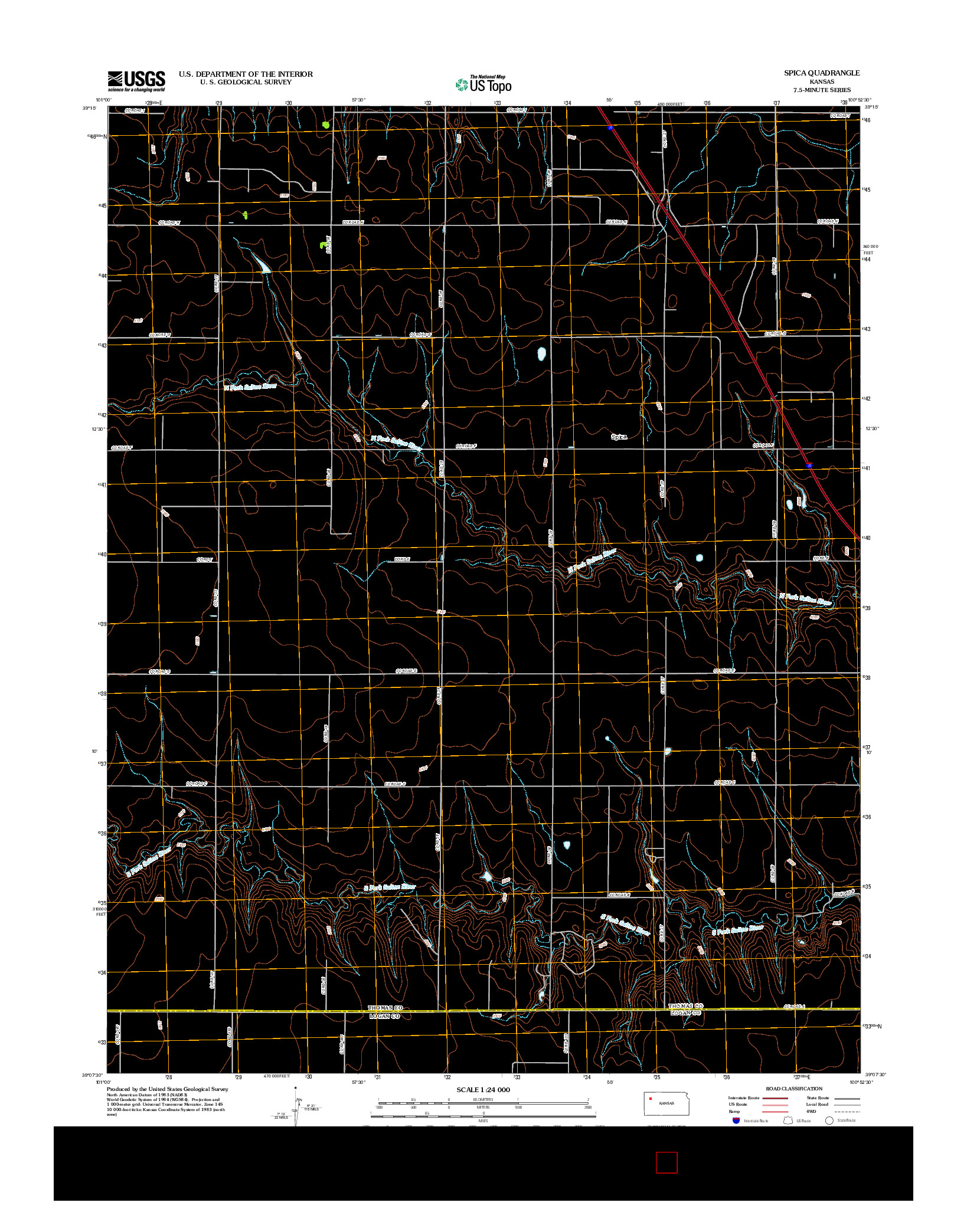 USGS US TOPO 7.5-MINUTE MAP FOR SPICA, KS 2012