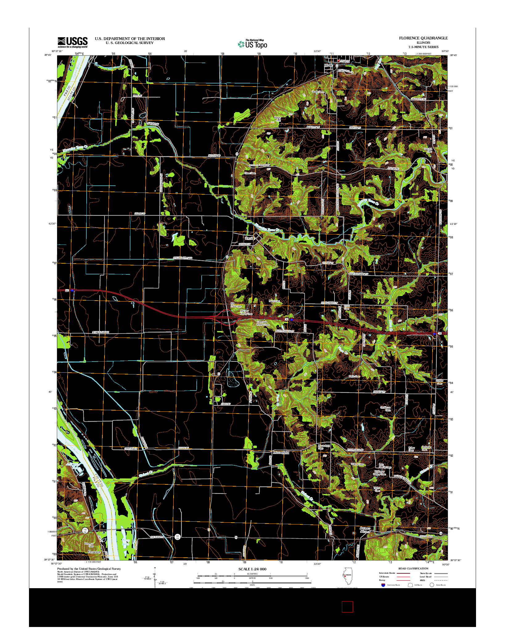 USGS US TOPO 7.5-MINUTE MAP FOR FLORENCE, IL 2012