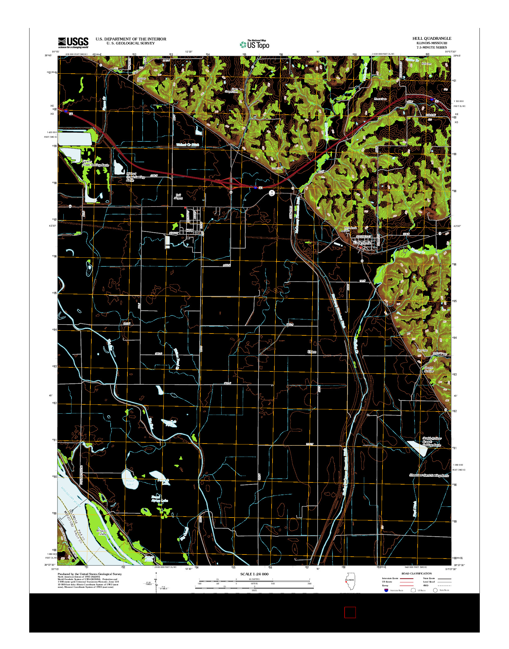 USGS US TOPO 7.5-MINUTE MAP FOR HULL, IL-MO 2012