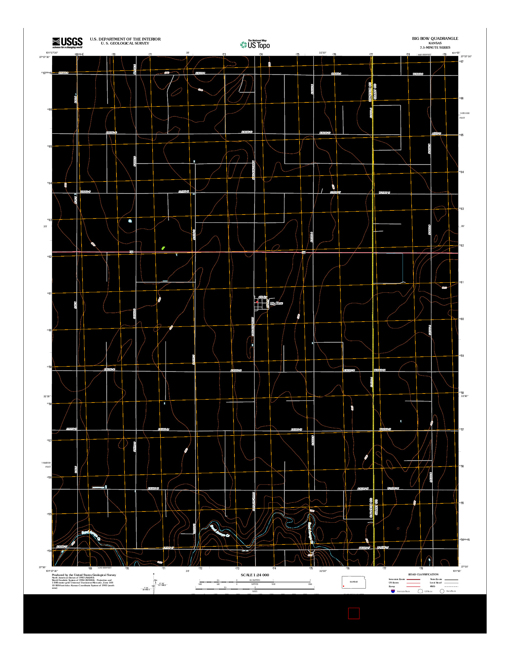 USGS US TOPO 7.5-MINUTE MAP FOR BIG BOW, KS 2012