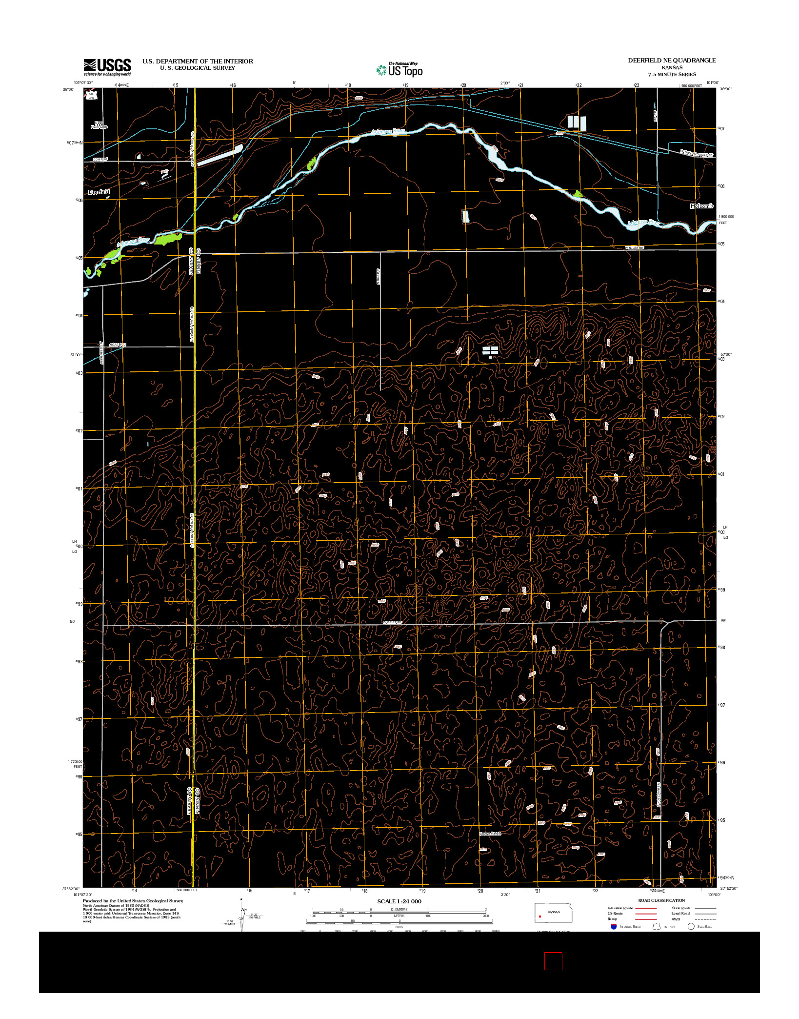 USGS US TOPO 7.5-MINUTE MAP FOR DEERFIELD NE, KS 2012