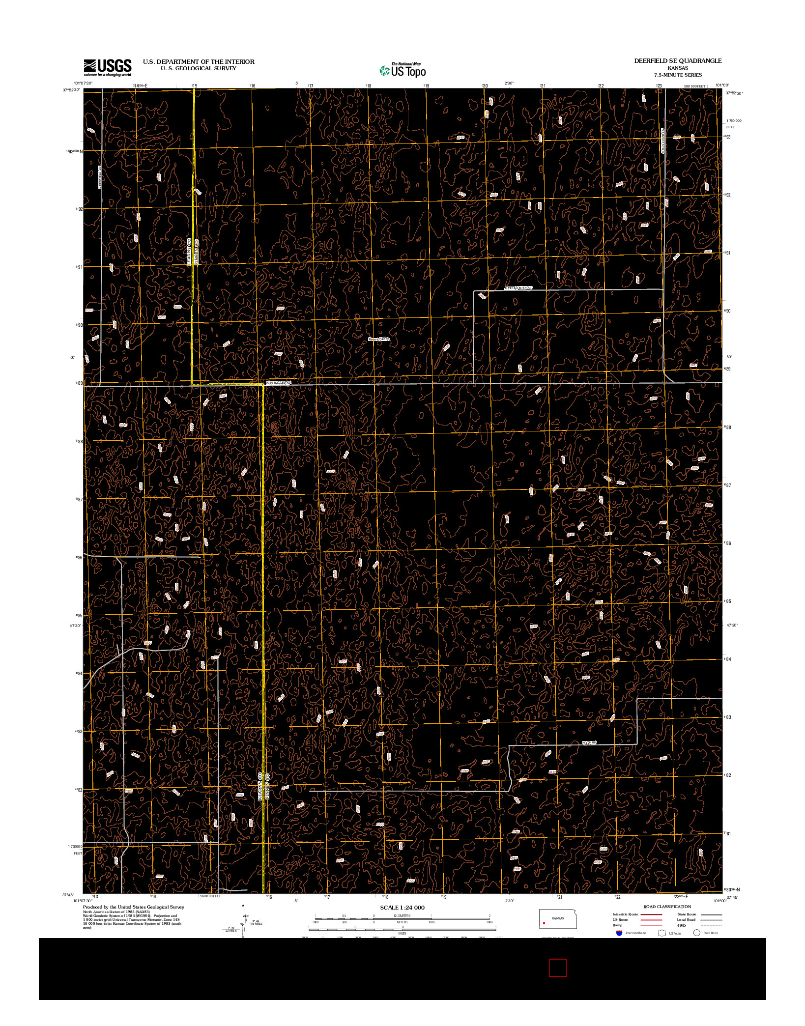 USGS US TOPO 7.5-MINUTE MAP FOR DEERFIELD SE, KS 2012