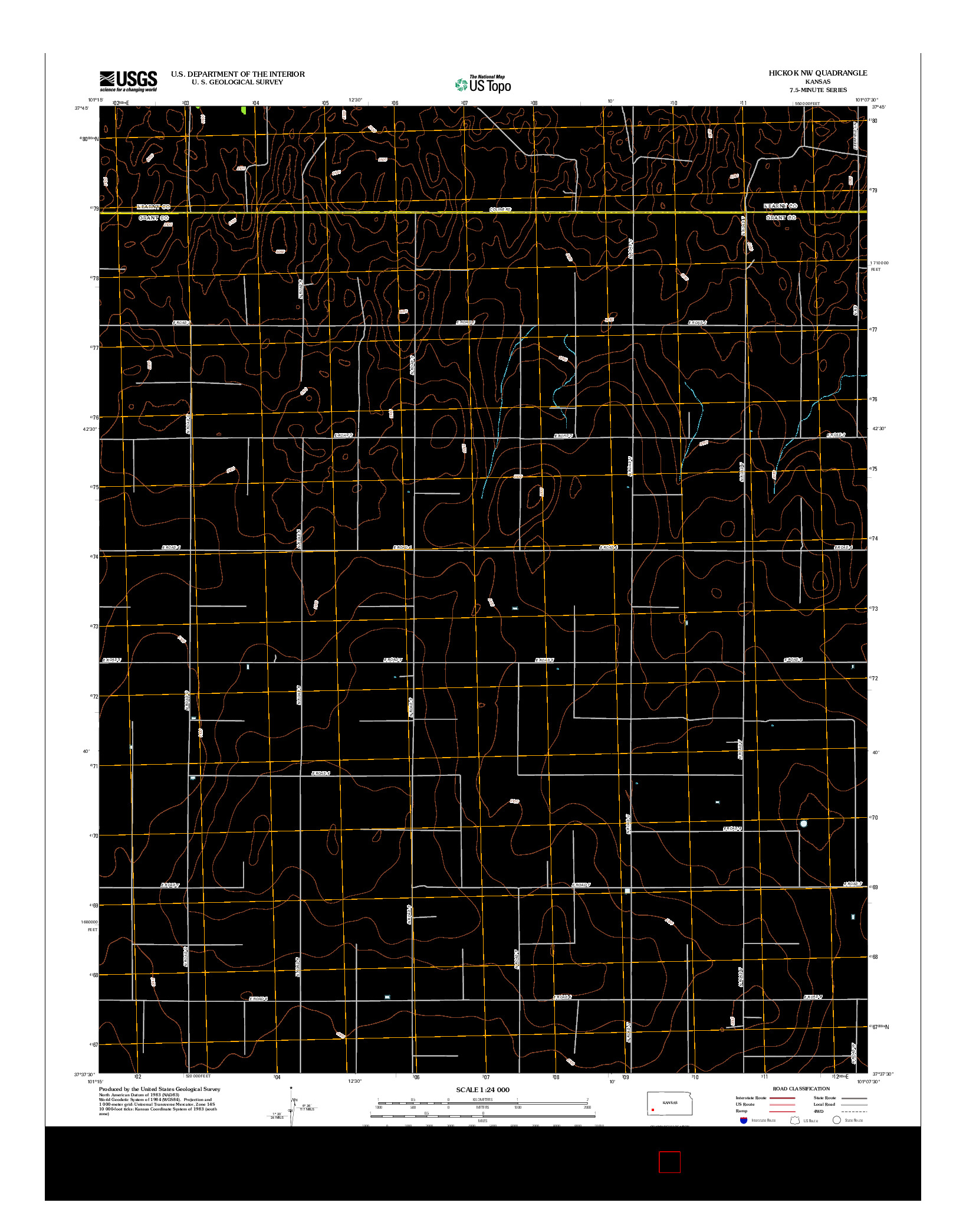 USGS US TOPO 7.5-MINUTE MAP FOR HICKOK NW, KS 2012