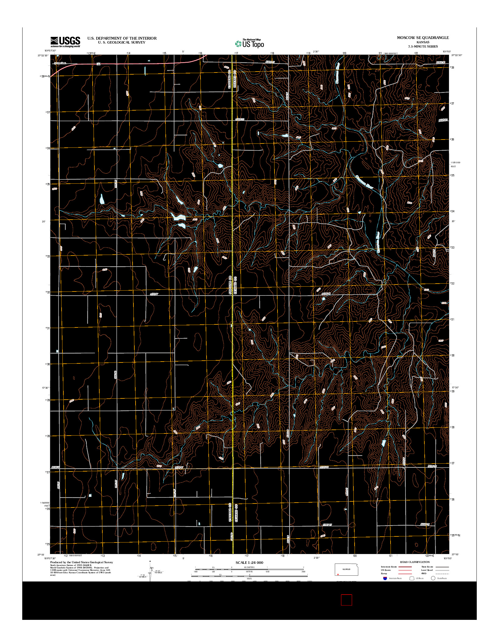 USGS US TOPO 7.5-MINUTE MAP FOR MOSCOW SE, KS 2012