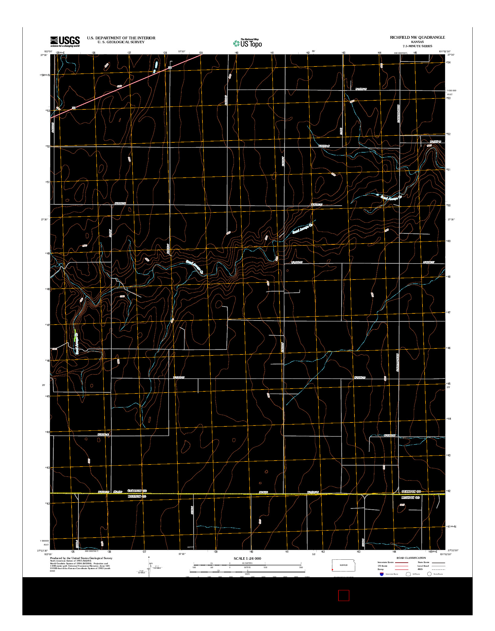 USGS US TOPO 7.5-MINUTE MAP FOR RICHFIELD NW, KS 2012