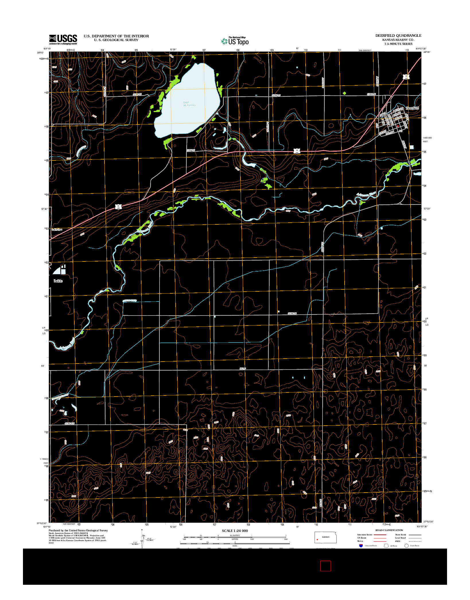 USGS US TOPO 7.5-MINUTE MAP FOR DEERFIELD, KS 2012