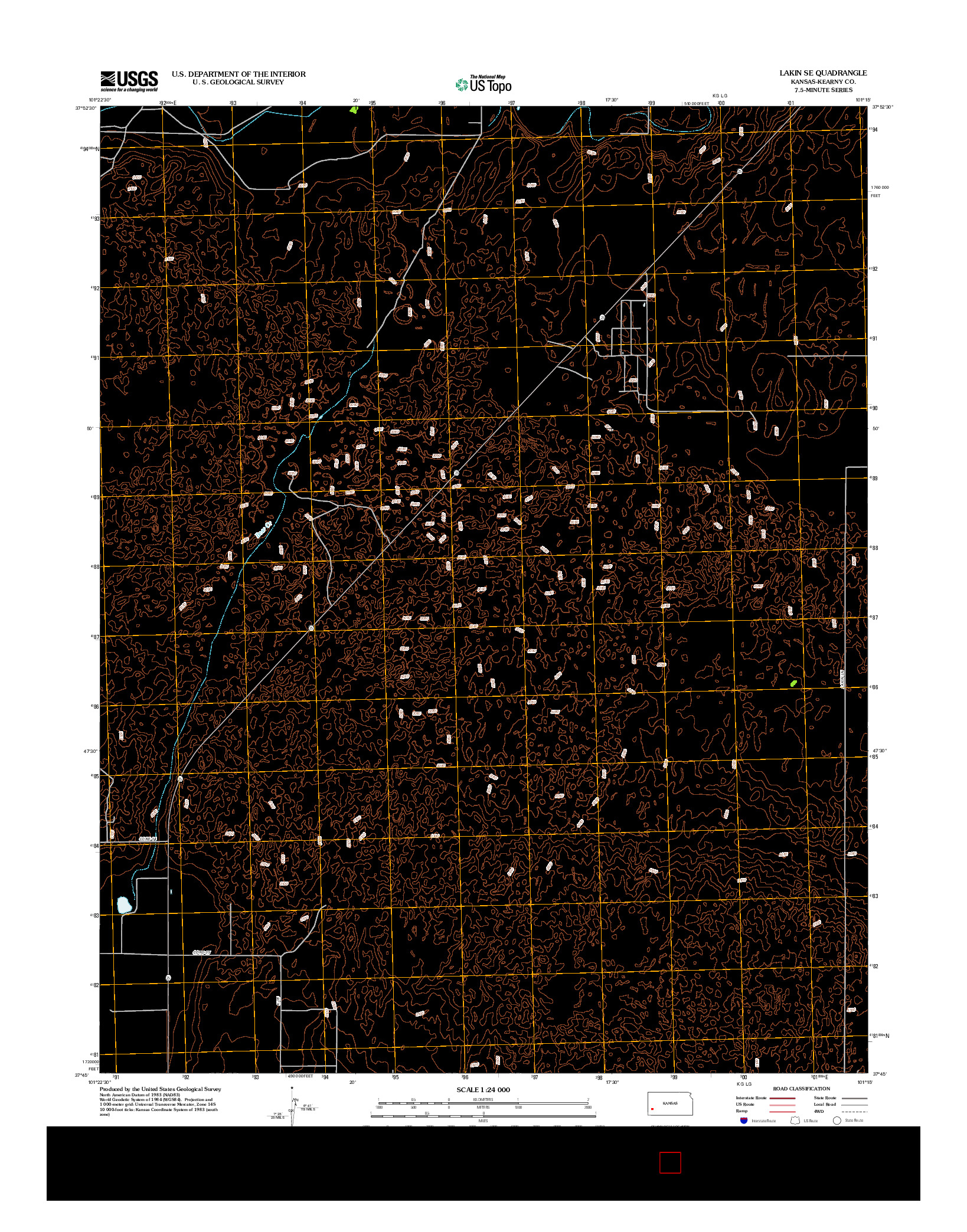 USGS US TOPO 7.5-MINUTE MAP FOR LAKIN SE, KS 2012