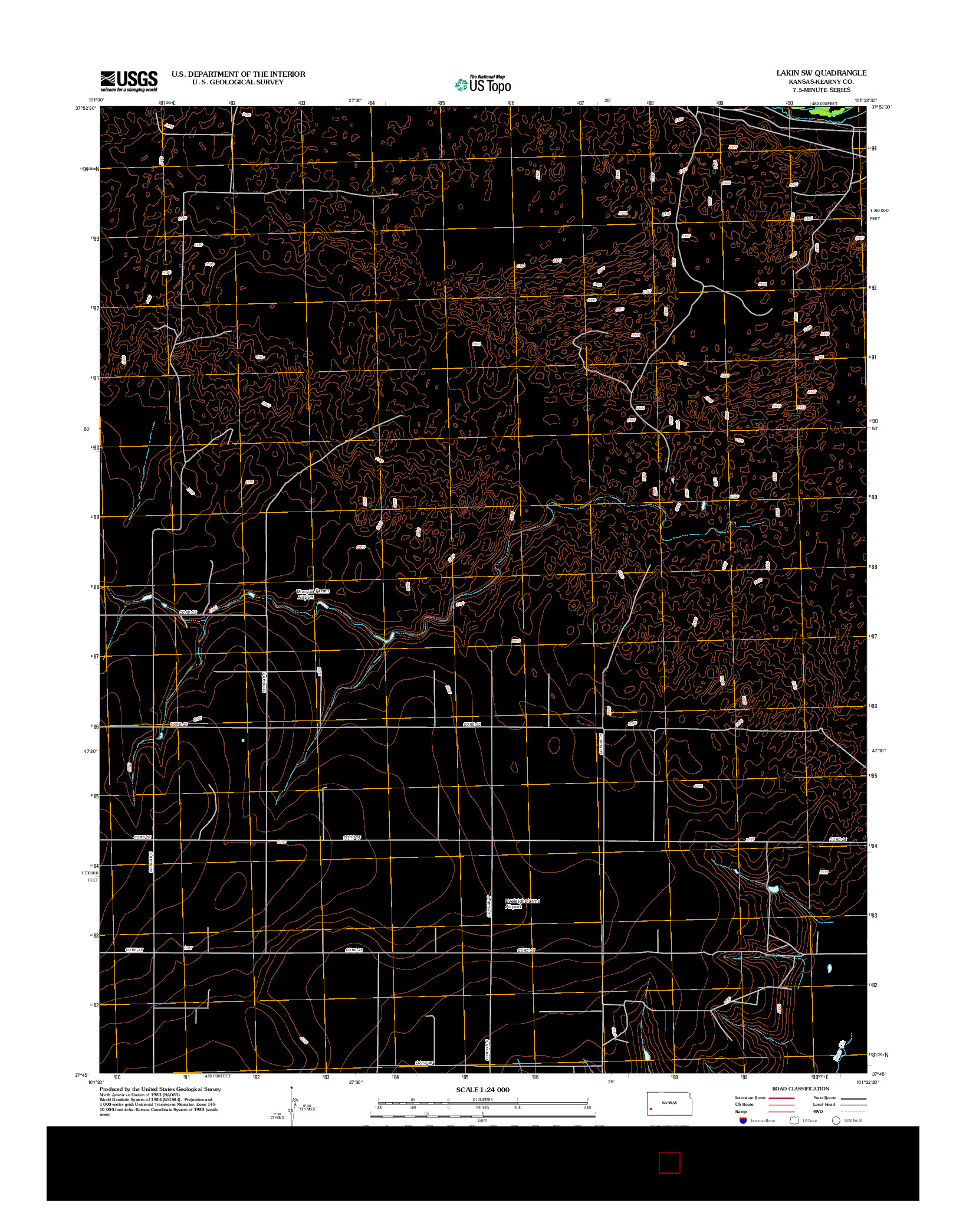 USGS US TOPO 7.5-MINUTE MAP FOR LAKIN SW, KS 2012