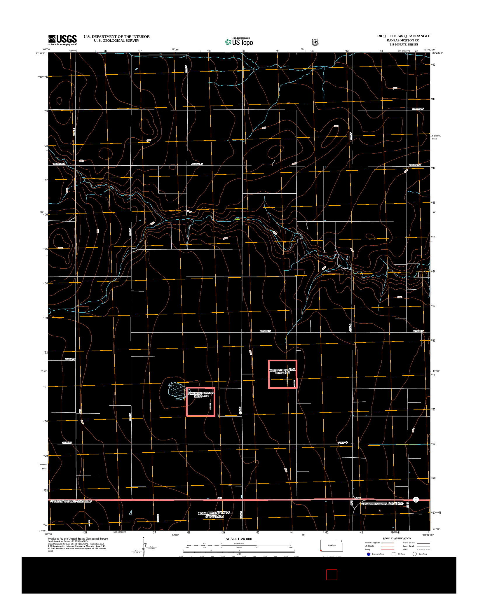 USGS US TOPO 7.5-MINUTE MAP FOR RICHFIELD SW, KS 2012