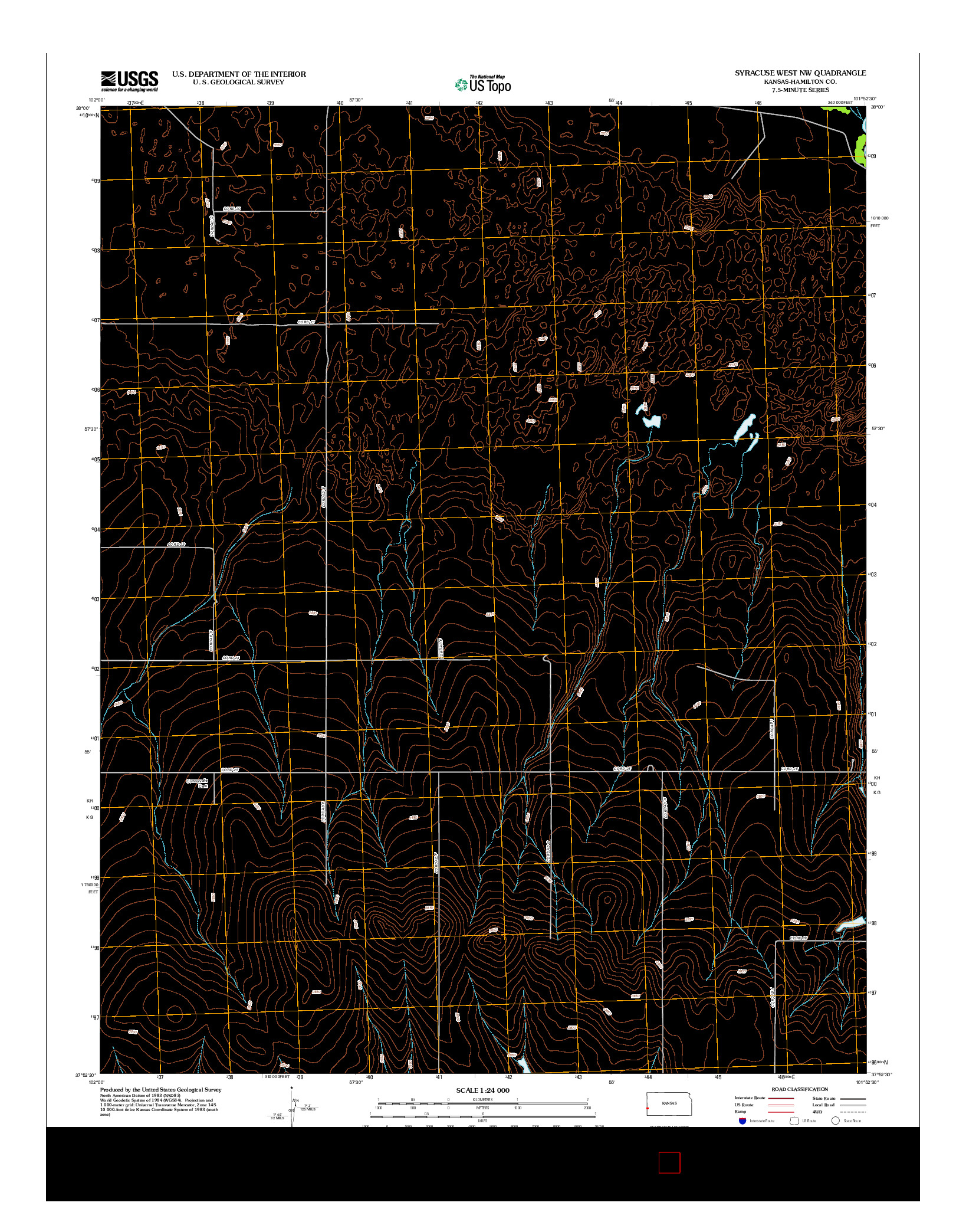 USGS US TOPO 7.5-MINUTE MAP FOR SYRACUSE WEST NW, KS 2012