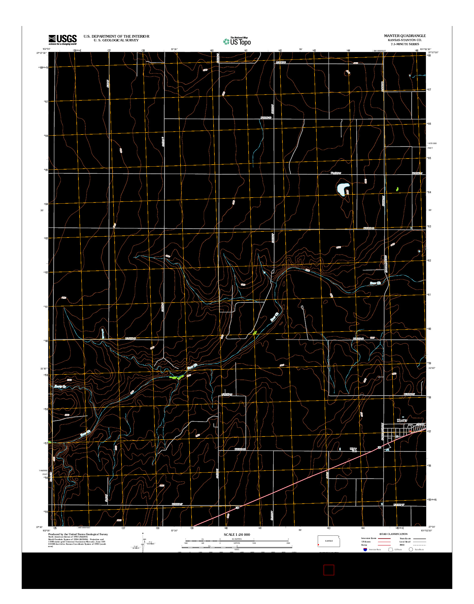 USGS US TOPO 7.5-MINUTE MAP FOR MANTER, KS 2012