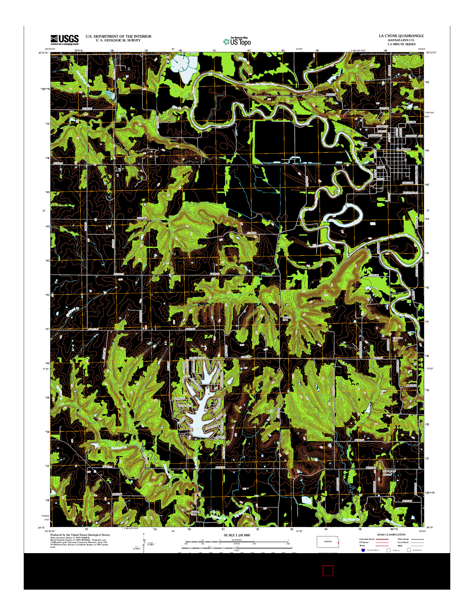 USGS US TOPO 7.5-MINUTE MAP FOR LA CYGNE, KS 2012