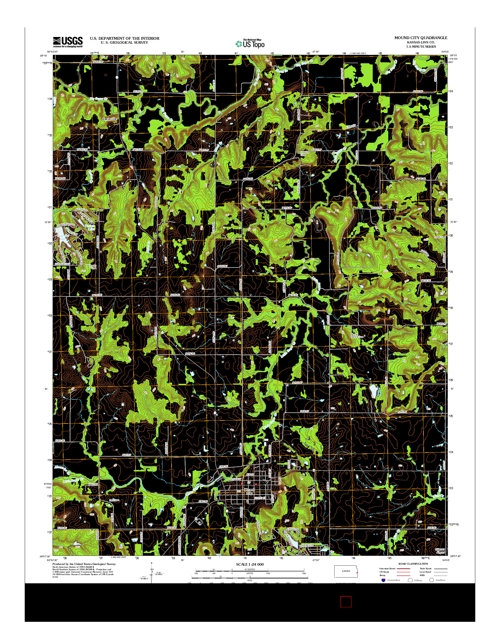USGS US TOPO 7.5-MINUTE MAP FOR MOUND CITY, KS 2012