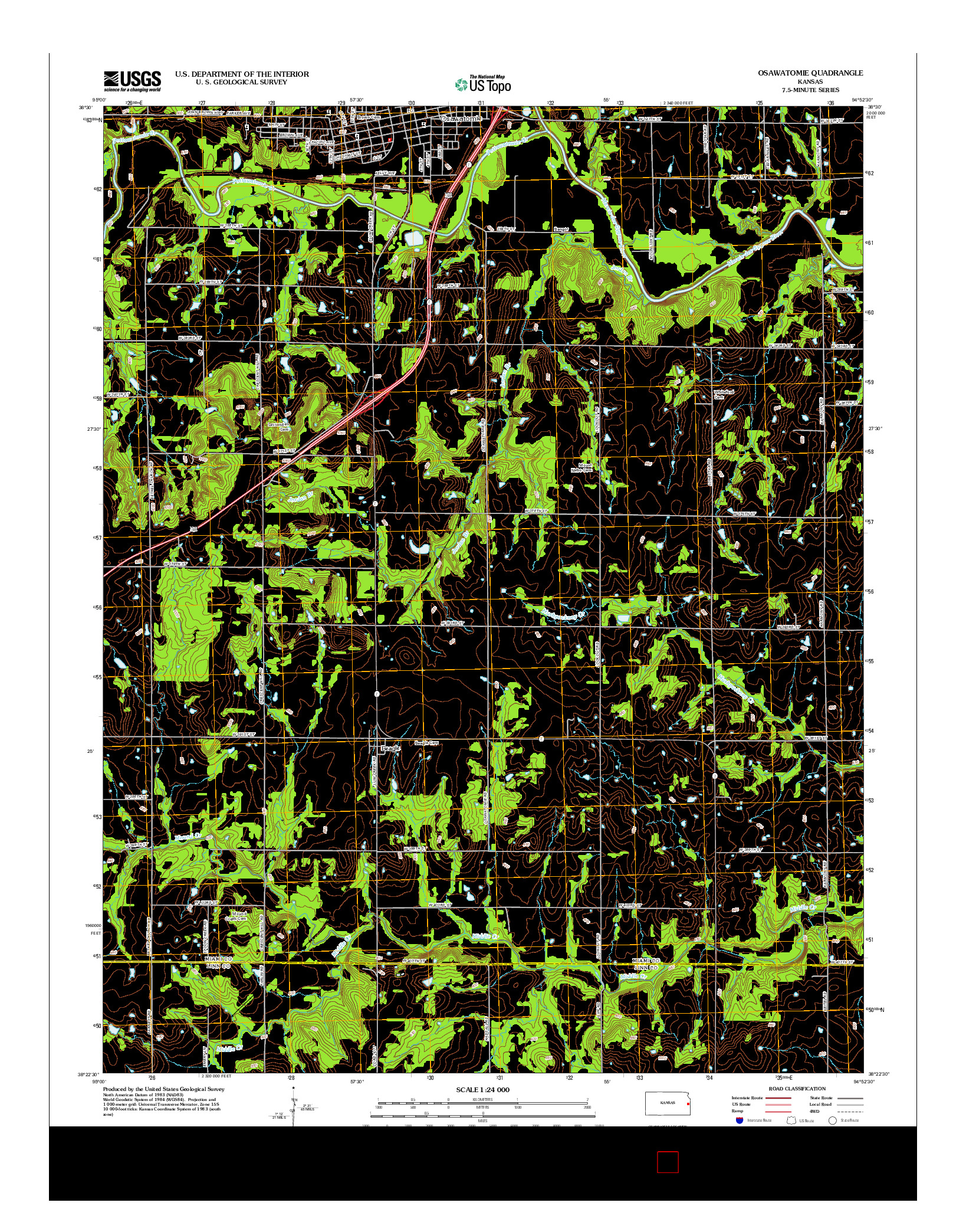 USGS US TOPO 7.5-MINUTE MAP FOR OSAWATOMIE, KS 2012