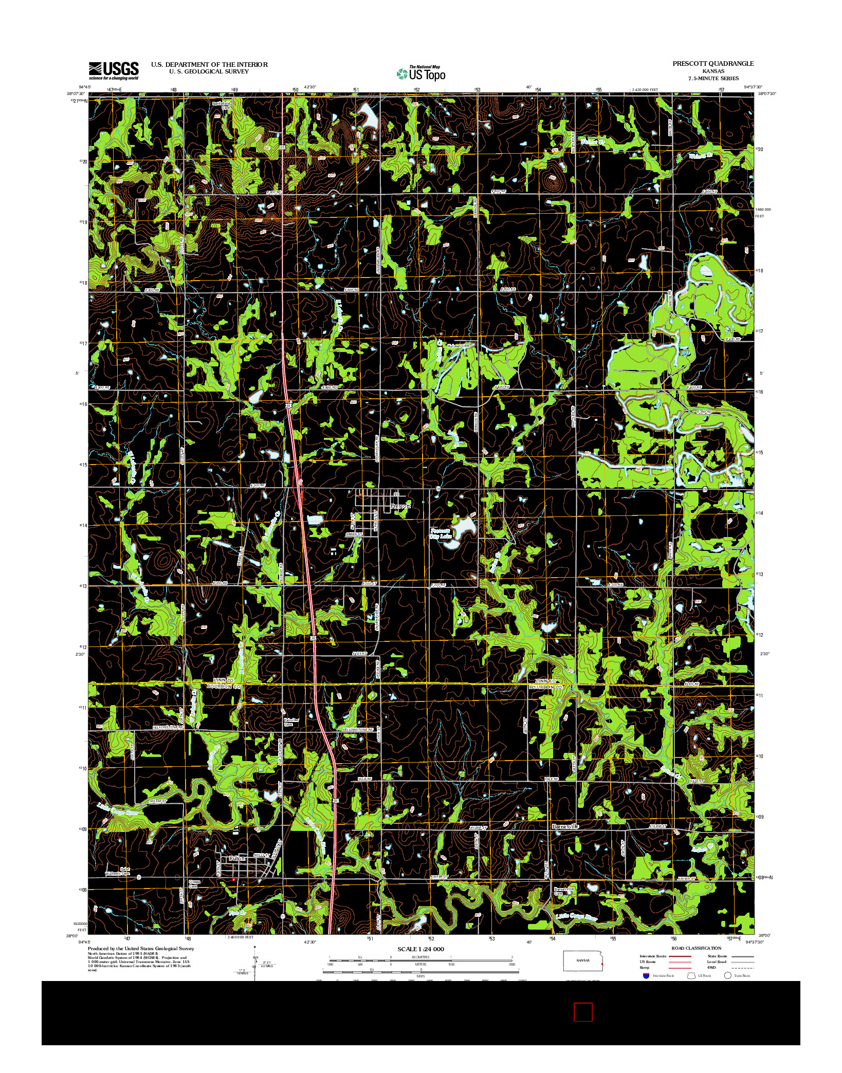 USGS US TOPO 7.5-MINUTE MAP FOR PRESCOTT, KS 2012