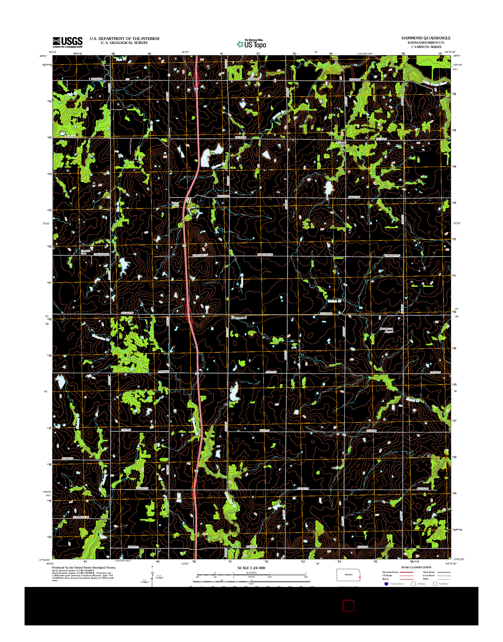 USGS US TOPO 7.5-MINUTE MAP FOR HAMMOND, KS 2012