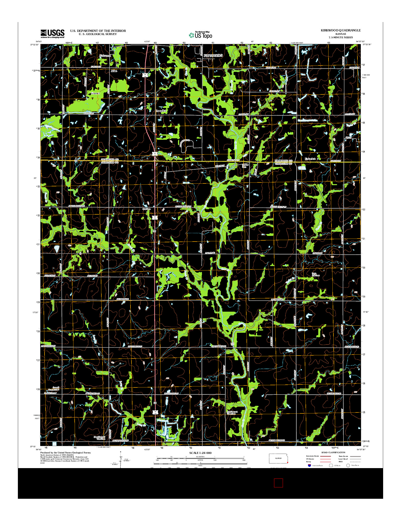 USGS US TOPO 7.5-MINUTE MAP FOR KIRKWOOD, KS 2012