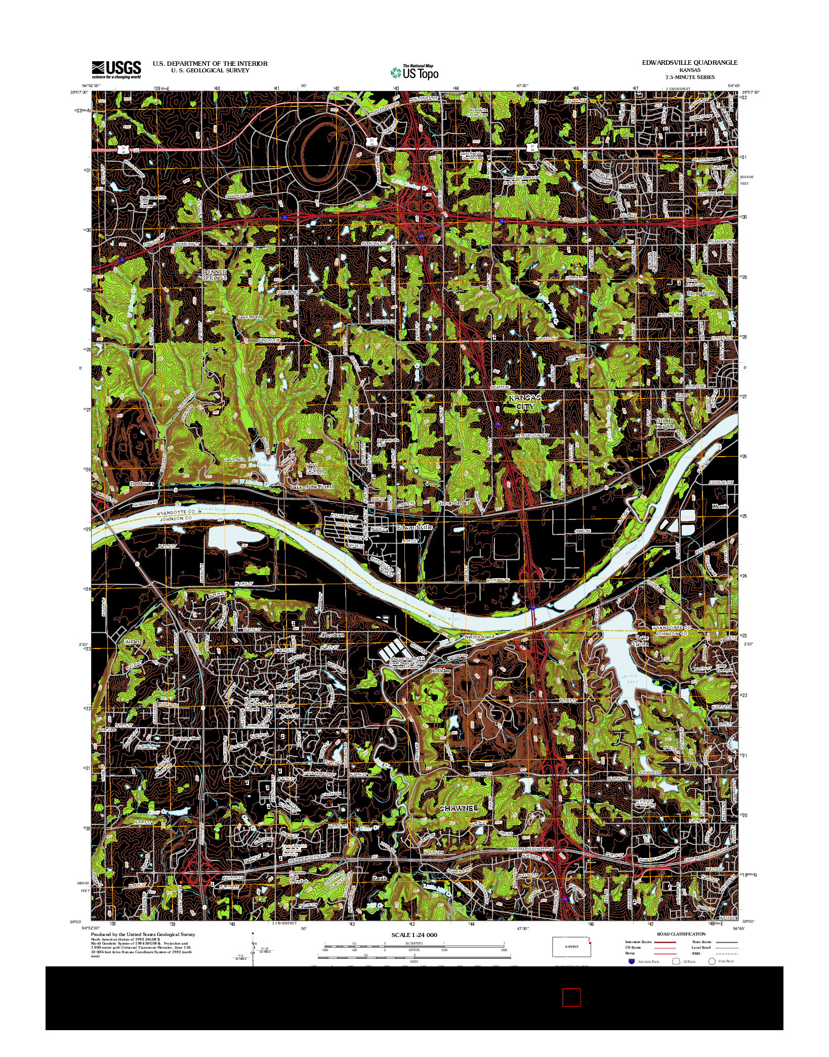 USGS US TOPO 7.5-MINUTE MAP FOR EDWARDSVILLE, KS 2012