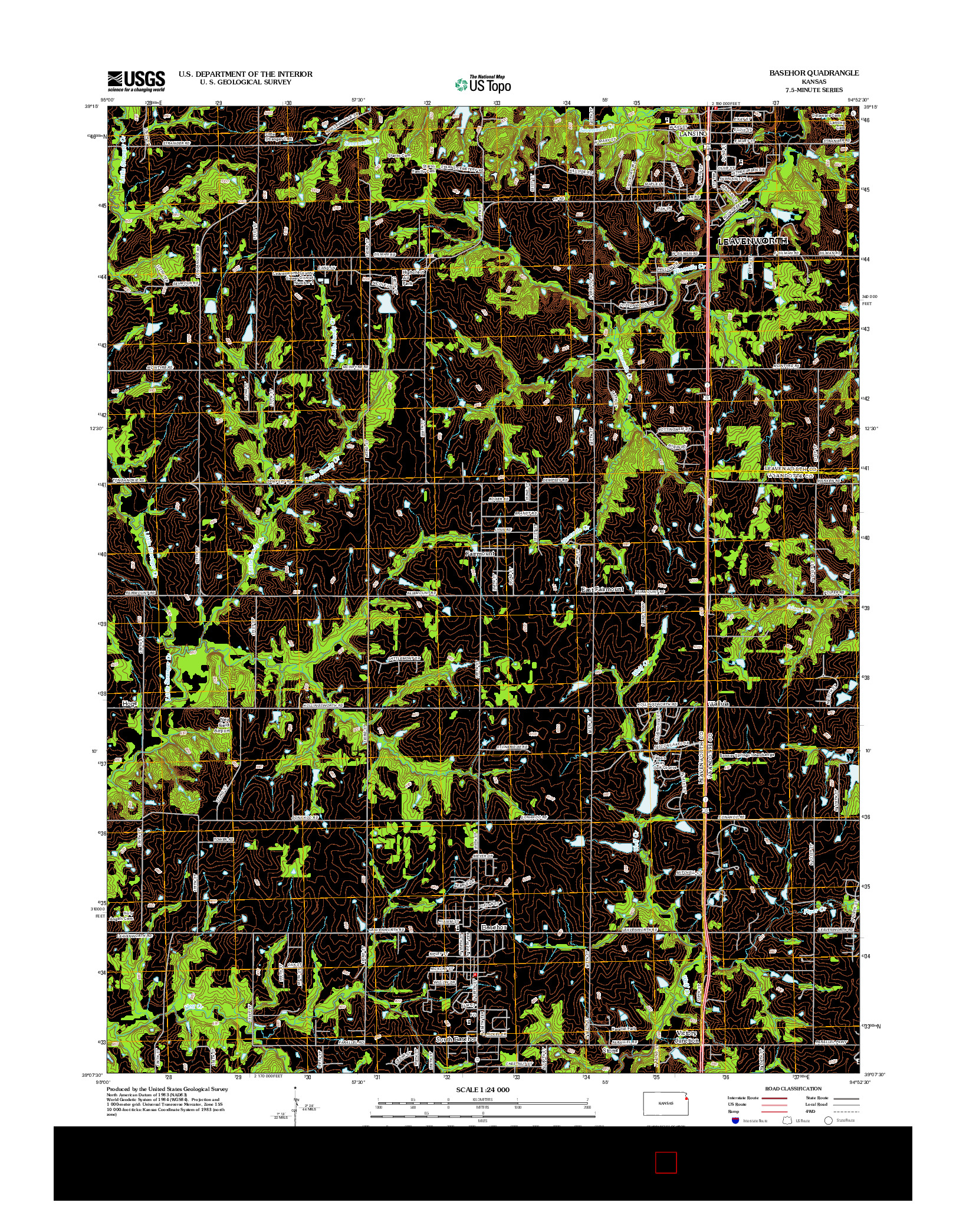 USGS US TOPO 7.5-MINUTE MAP FOR BASEHOR, KS 2012