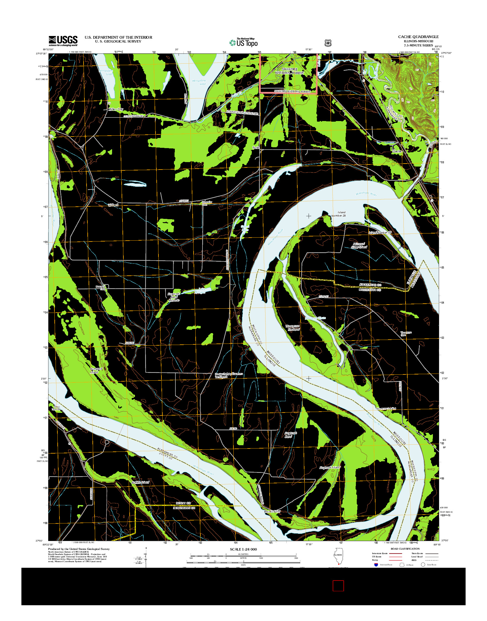 USGS US TOPO 7.5-MINUTE MAP FOR CACHE, IL-MO 2012