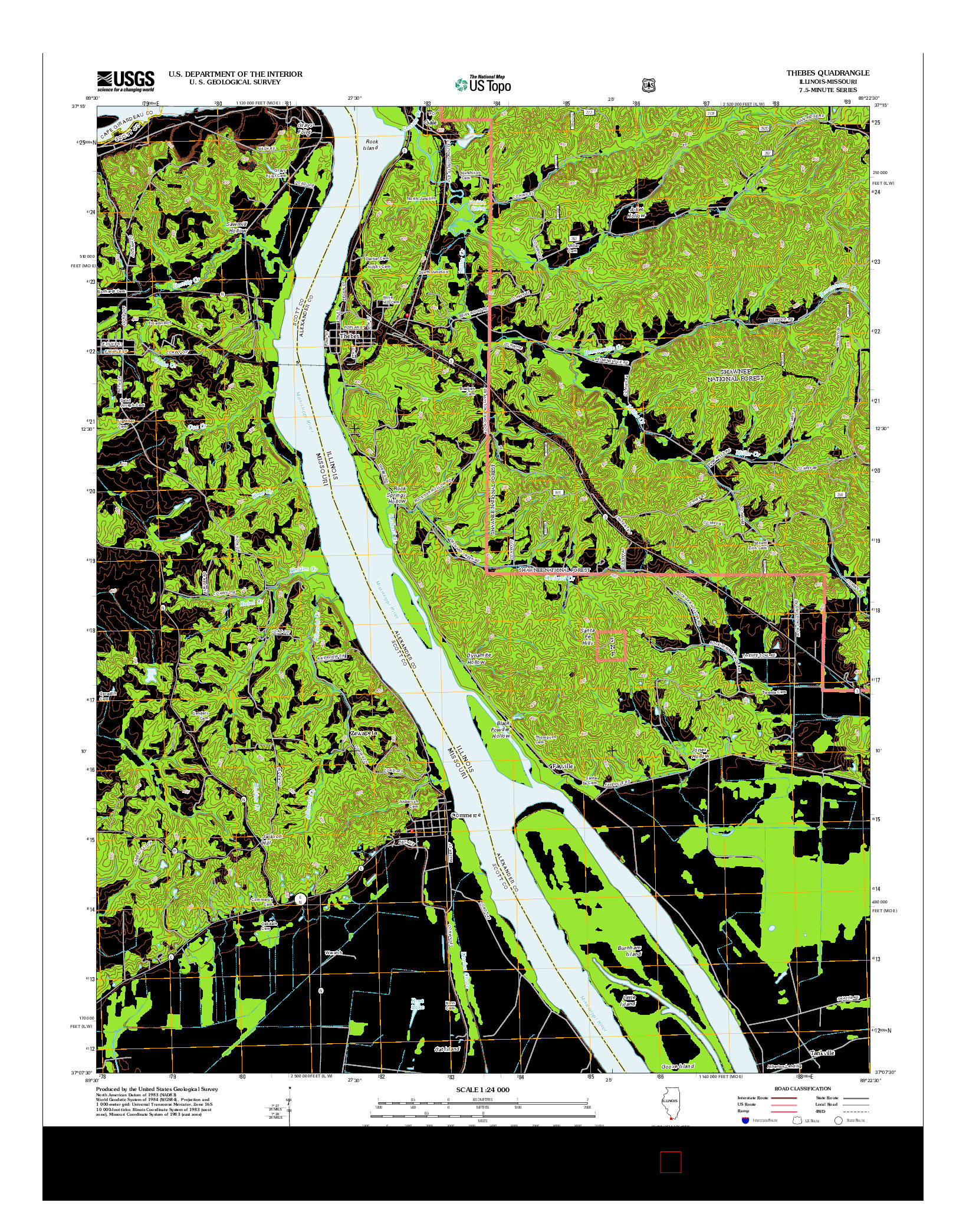 USGS US TOPO 7.5-MINUTE MAP FOR THEBES, IL-MO 2012