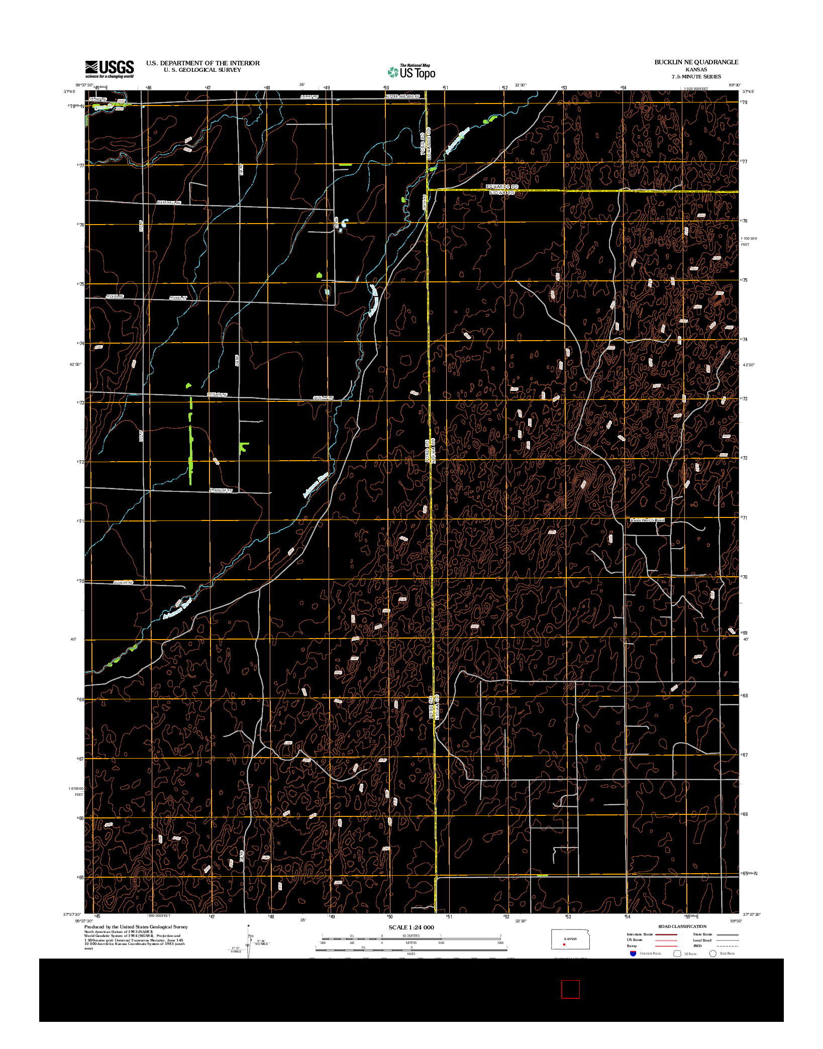 USGS US TOPO 7.5-MINUTE MAP FOR BUCKLIN NE, KS 2012