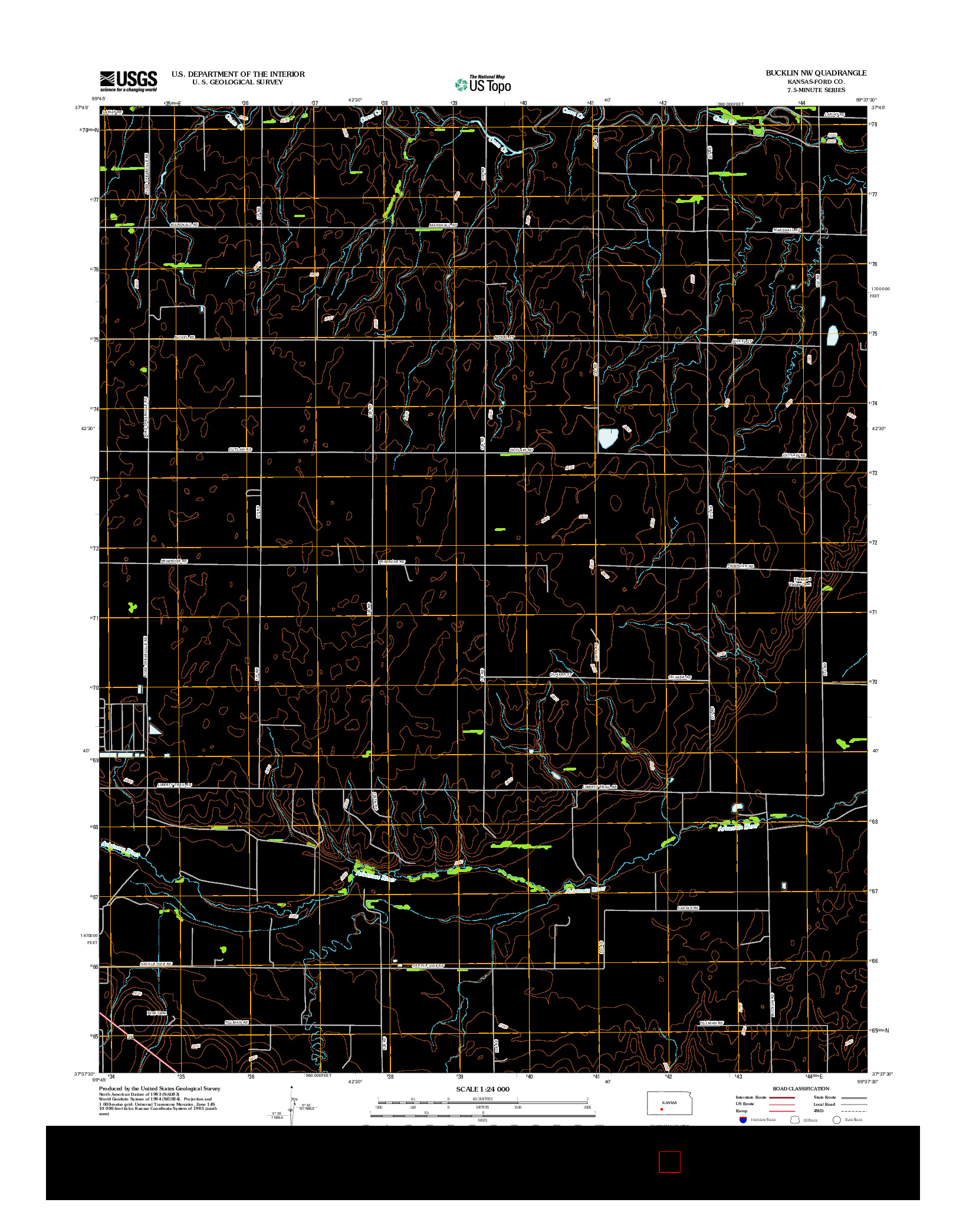 USGS US TOPO 7.5-MINUTE MAP FOR BUCKLIN NW, KS 2012