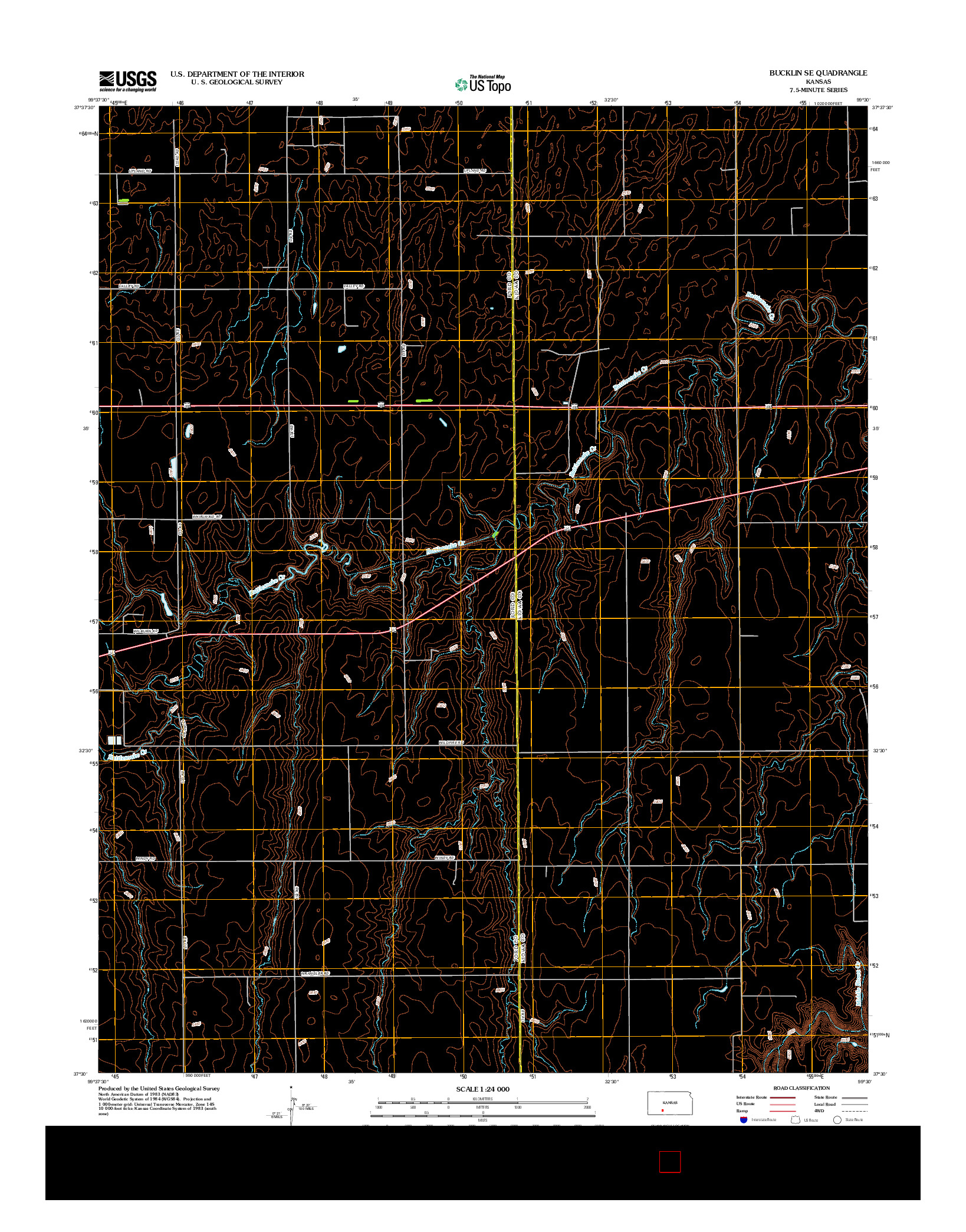 USGS US TOPO 7.5-MINUTE MAP FOR BUCKLIN SE, KS 2012